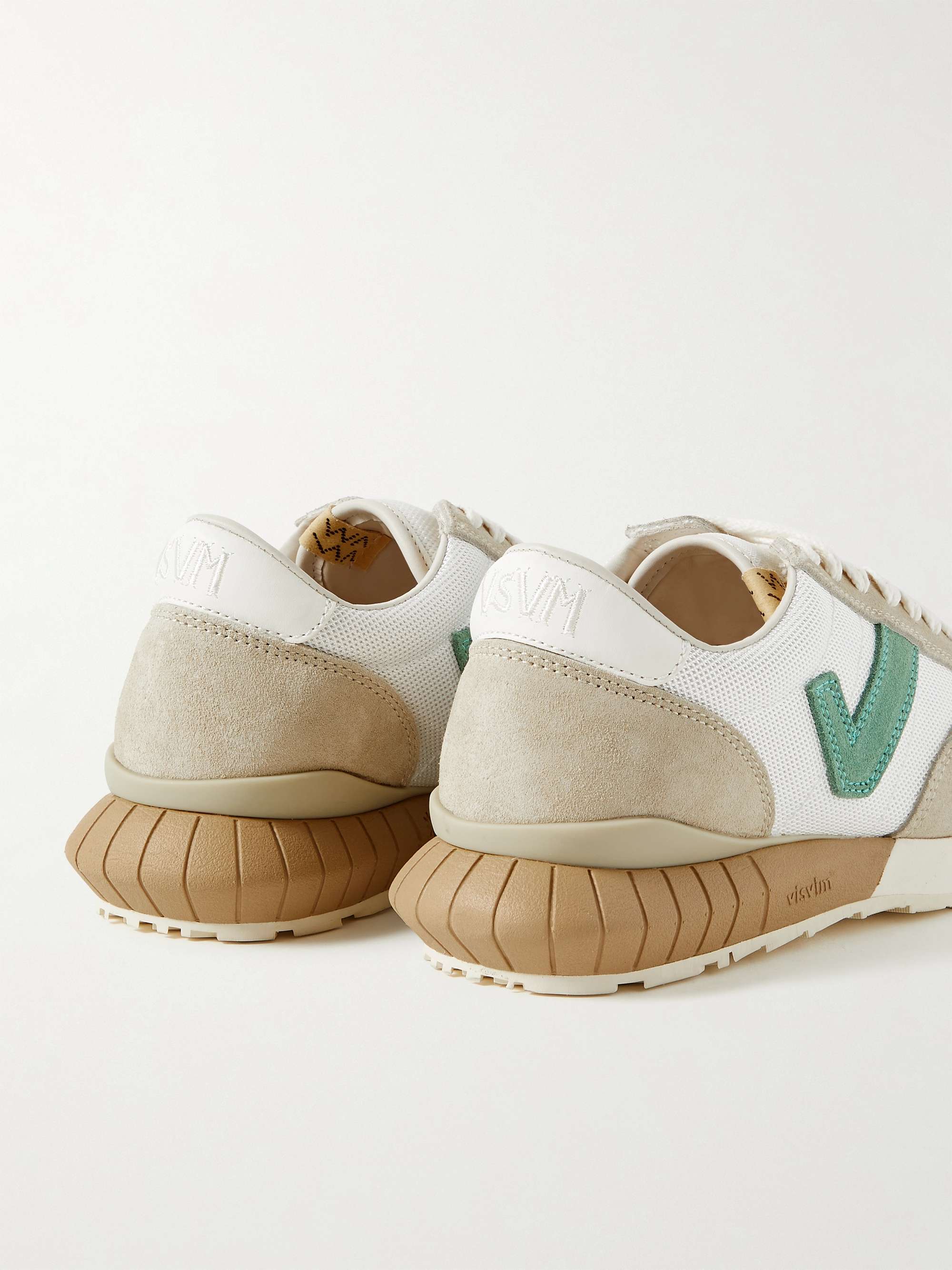 VISVIM Dunand Suede and Leather-Trimmed Mesh Sneakers