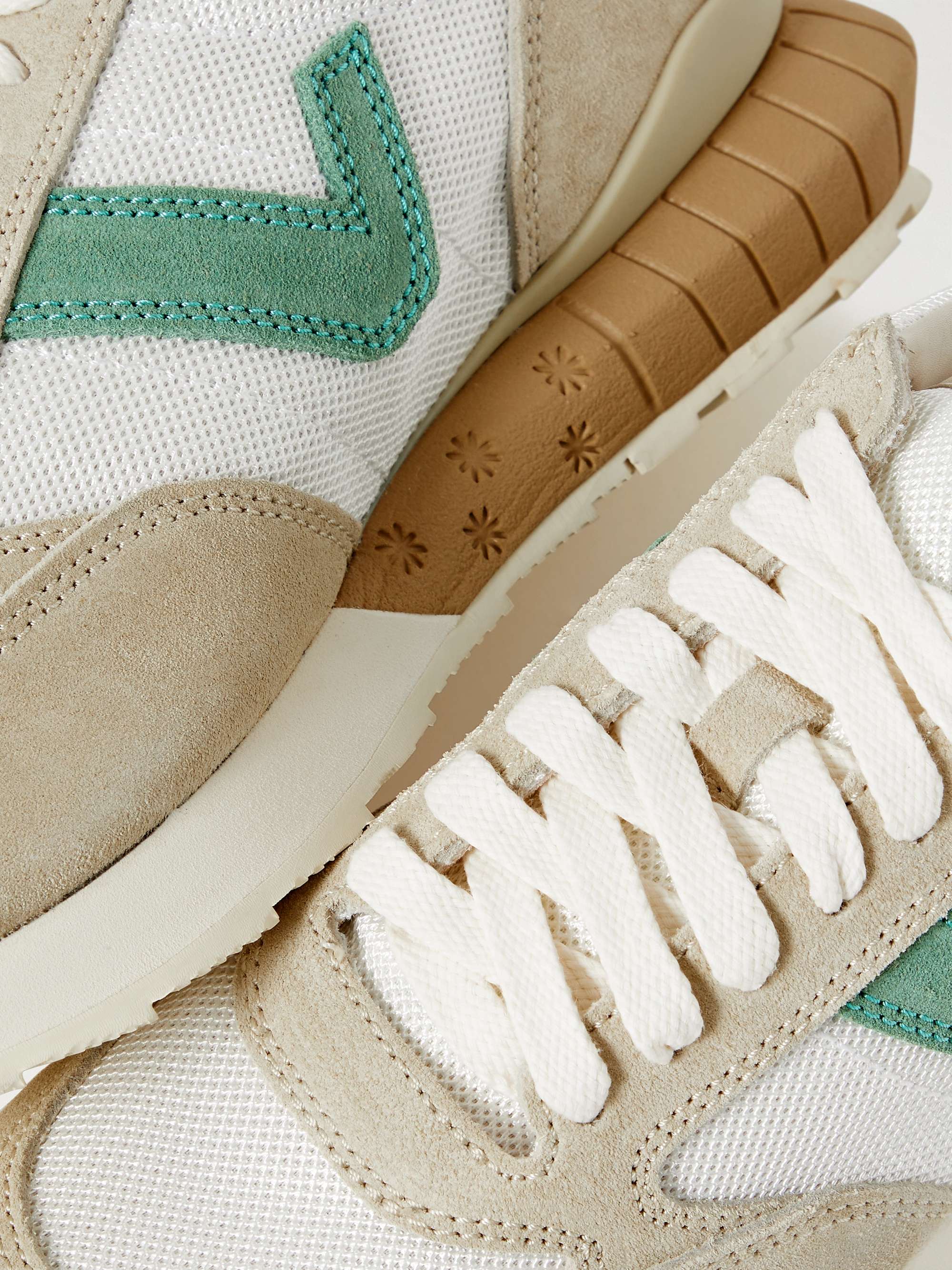 VISVIM Dunand Suede and Leather-Trimmed Mesh Sneakers