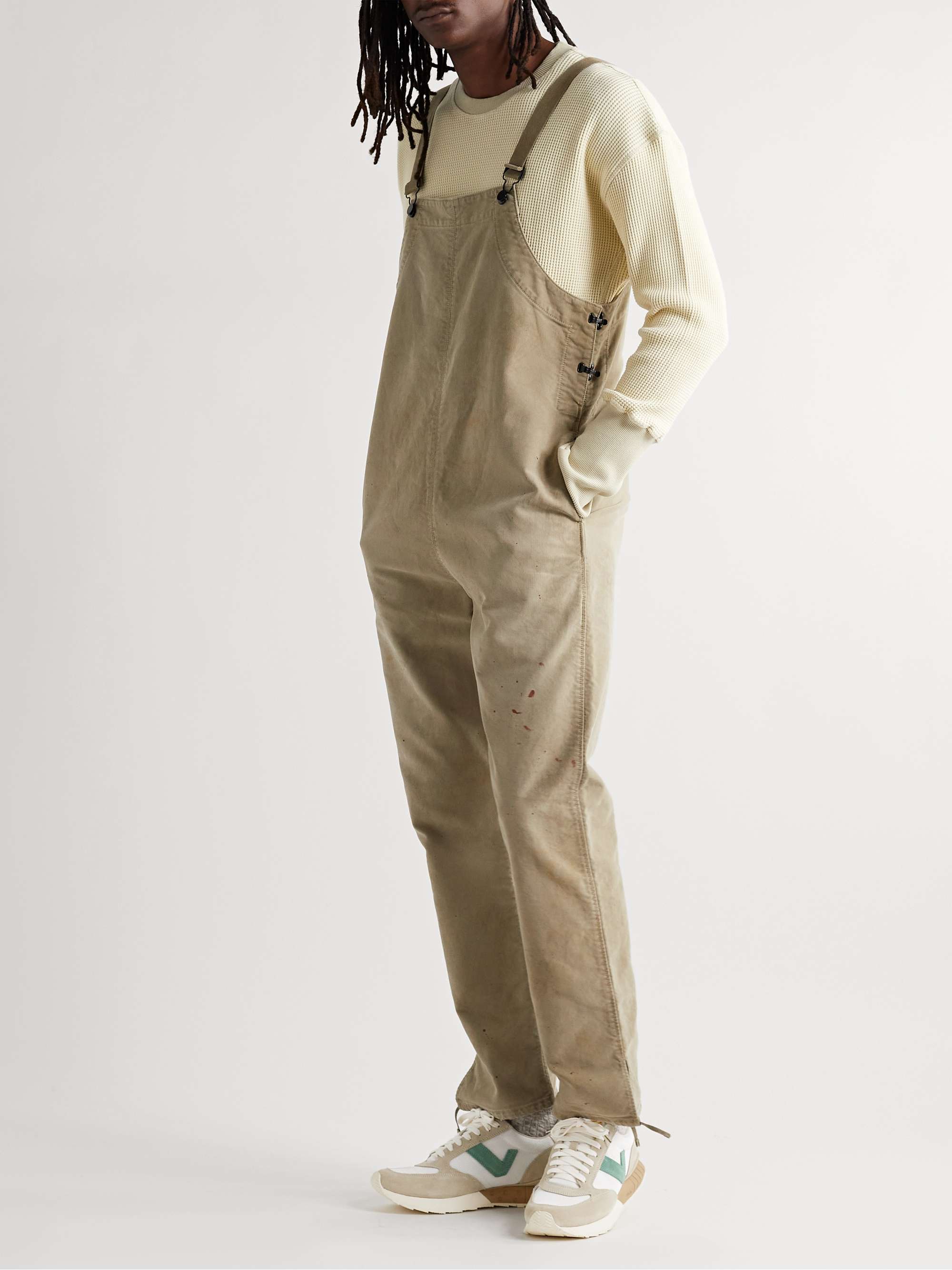 VISVIM Dunand Suede and Leather-Trimmed Mesh Sneakers