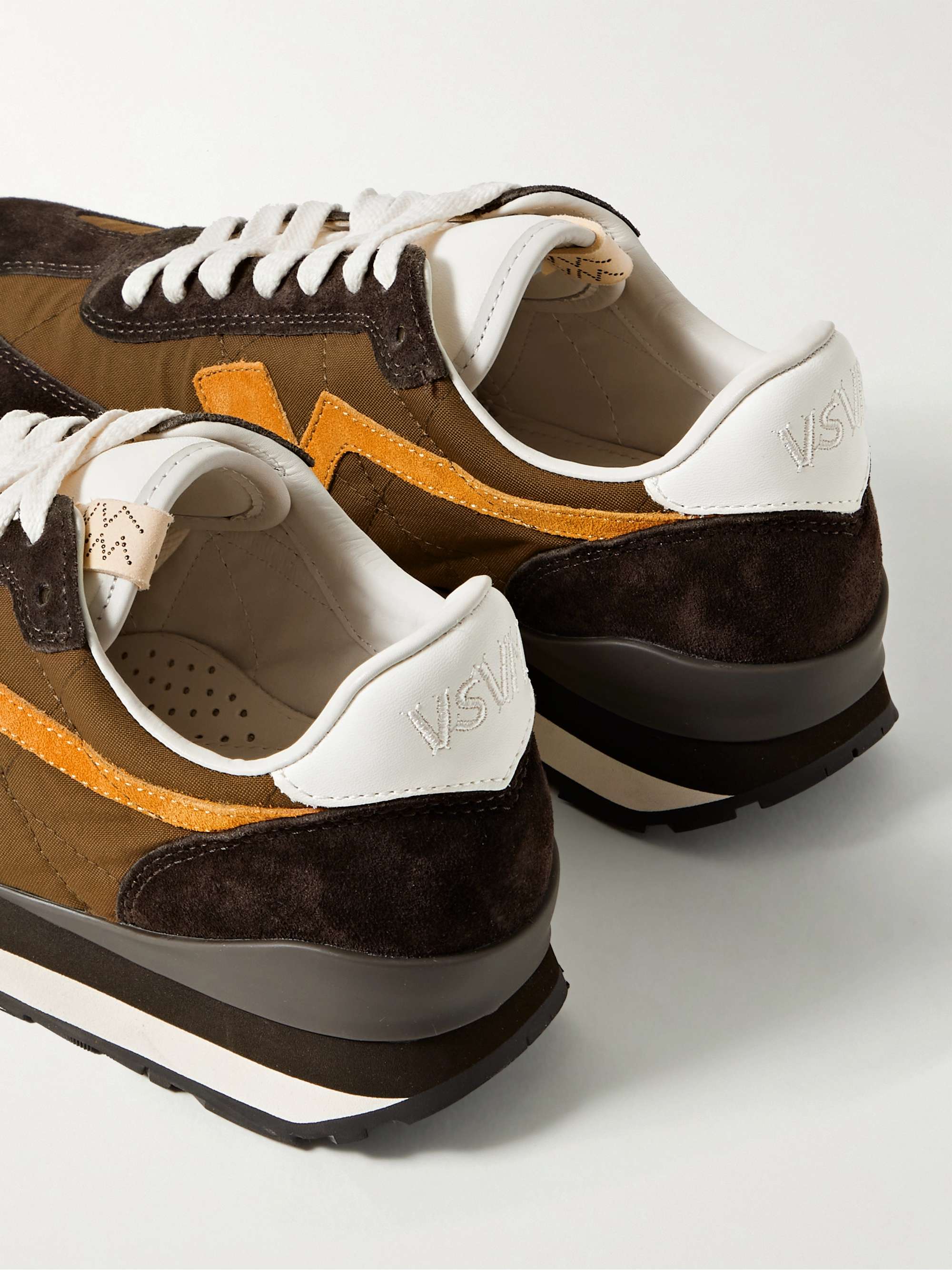 VISVIM FKT Runner Suede and Leather-Trimmed Nylon-Blend Sneakers