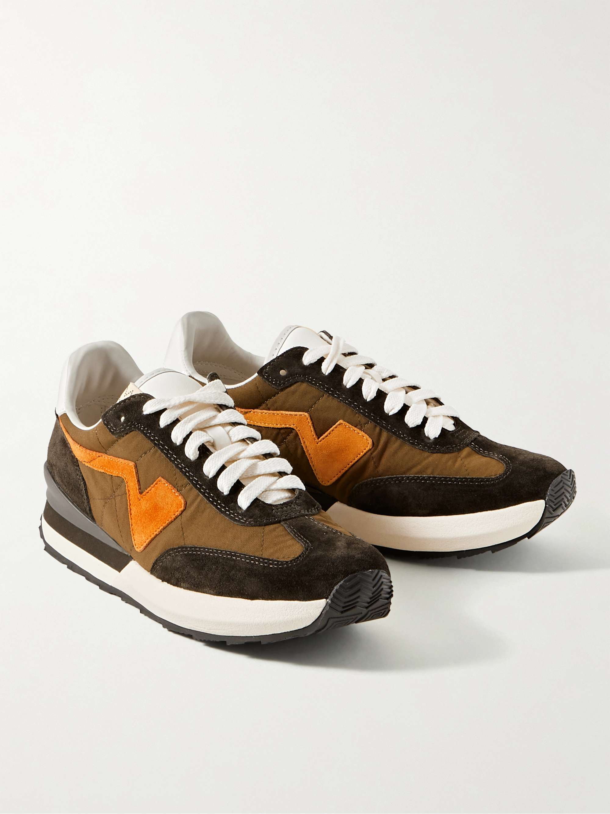 VISVIM FKT Runner Suede and Leather-Trimmed Nylon-Blend Sneakers
