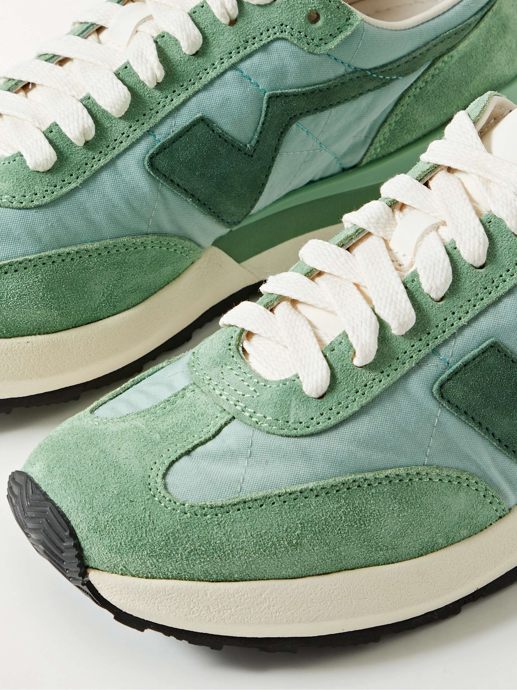 VISVIM FKT Runner Suede and Leather-Trimmed Nylon-Blend Sneakers