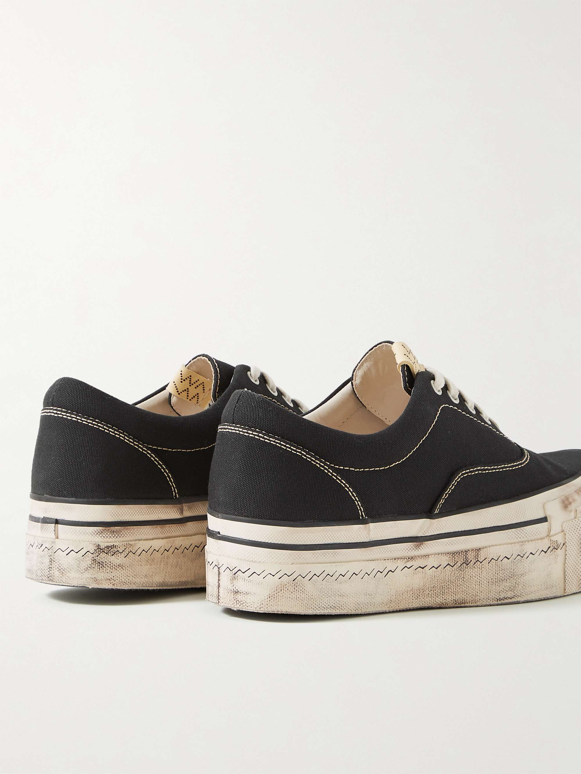 VISVIM Logan Deck II G.Patten Distressed Canvas Sneakers