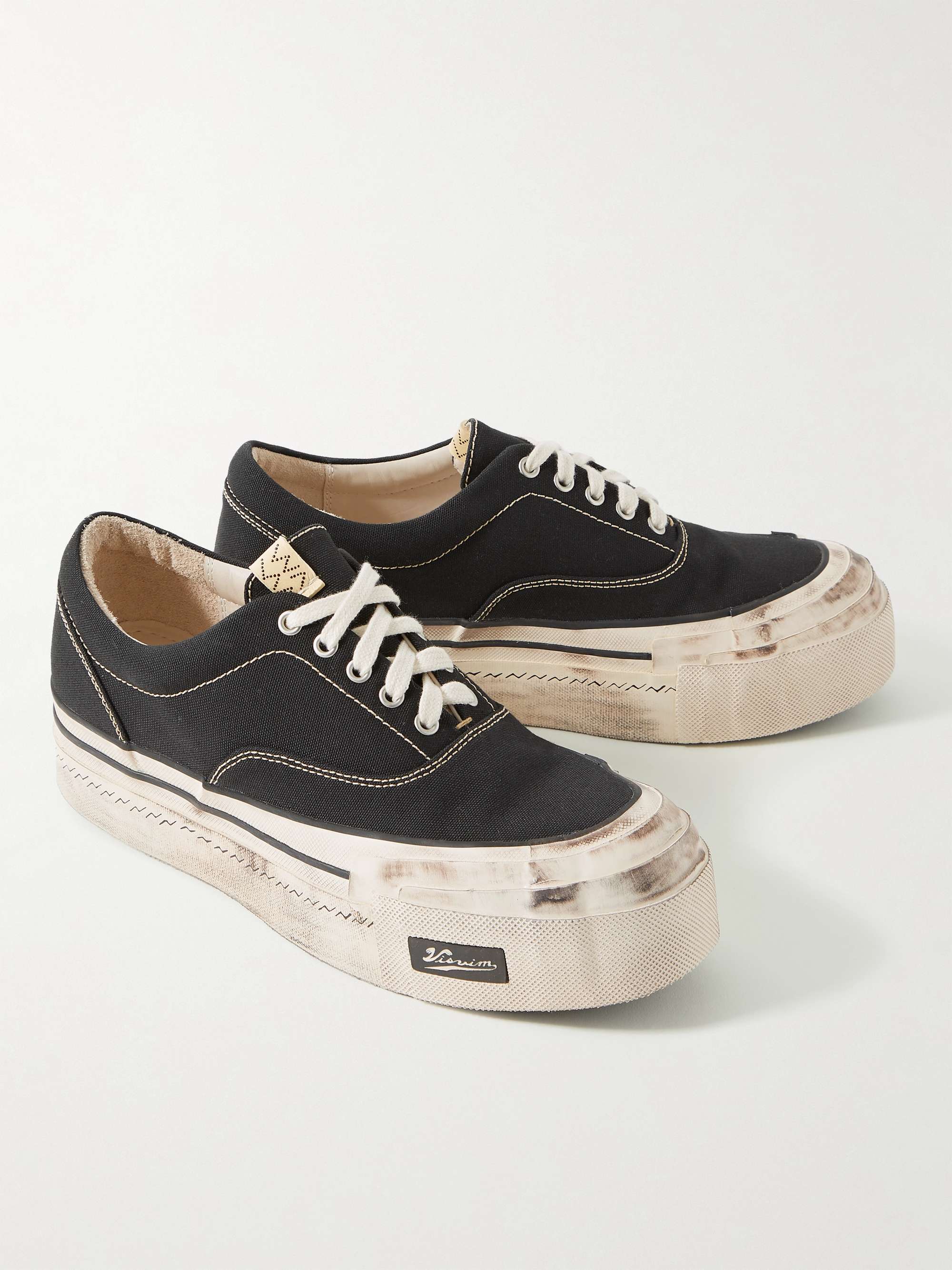 VISVIM Logan Deck II G.Patten Distressed Canvas Sneakers