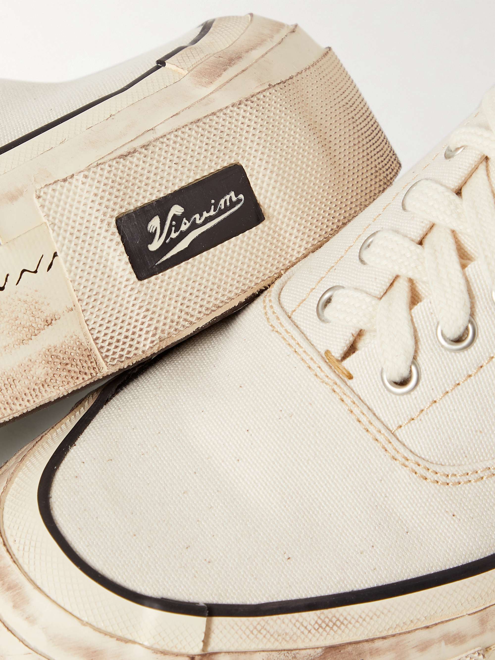 VISVIM Logan Deck II G.Patten Distressed Canvas Sneakers