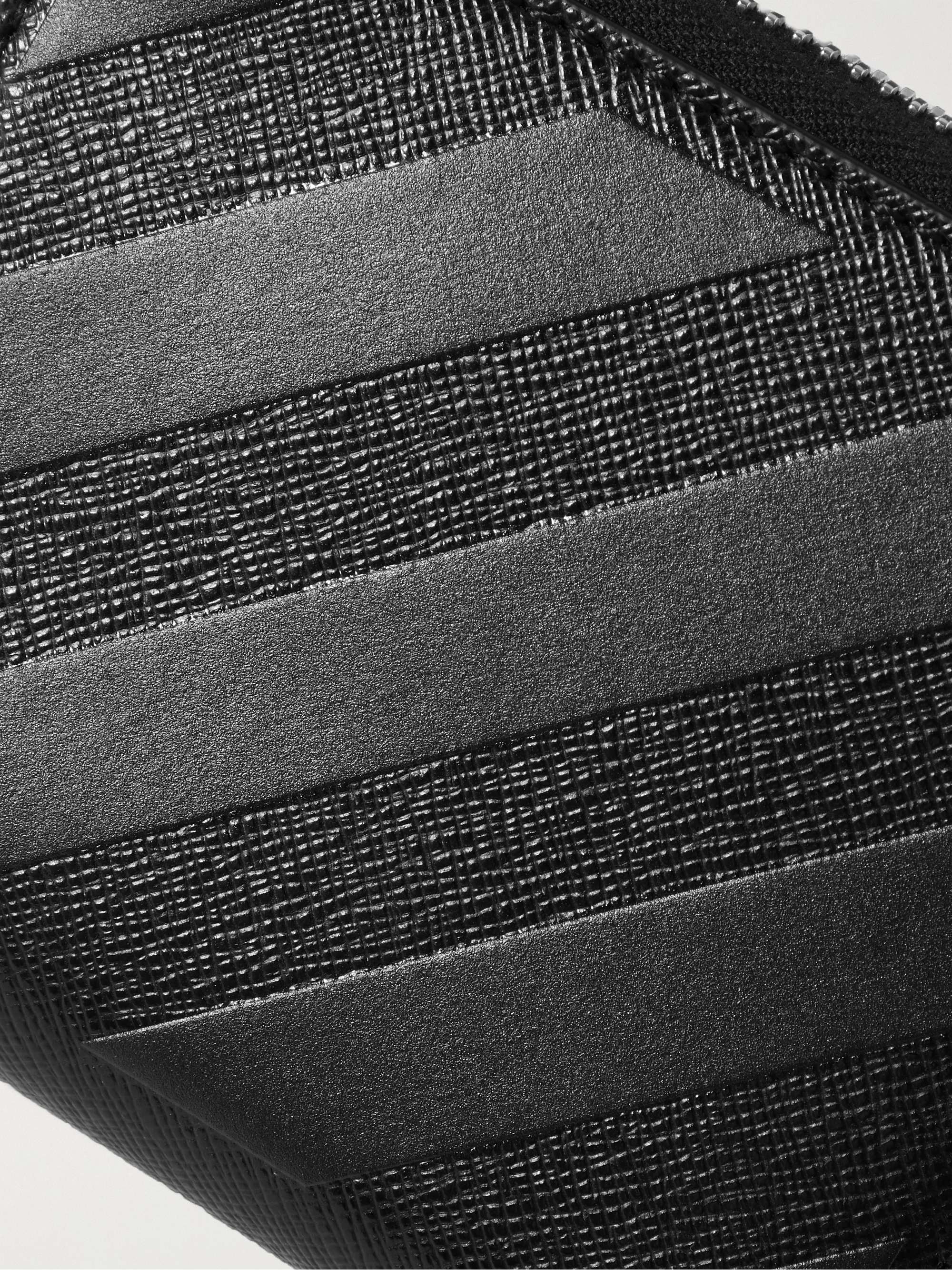 OFF-WHITE Embossed Cross-Grain Leather Zip-Around Wallet