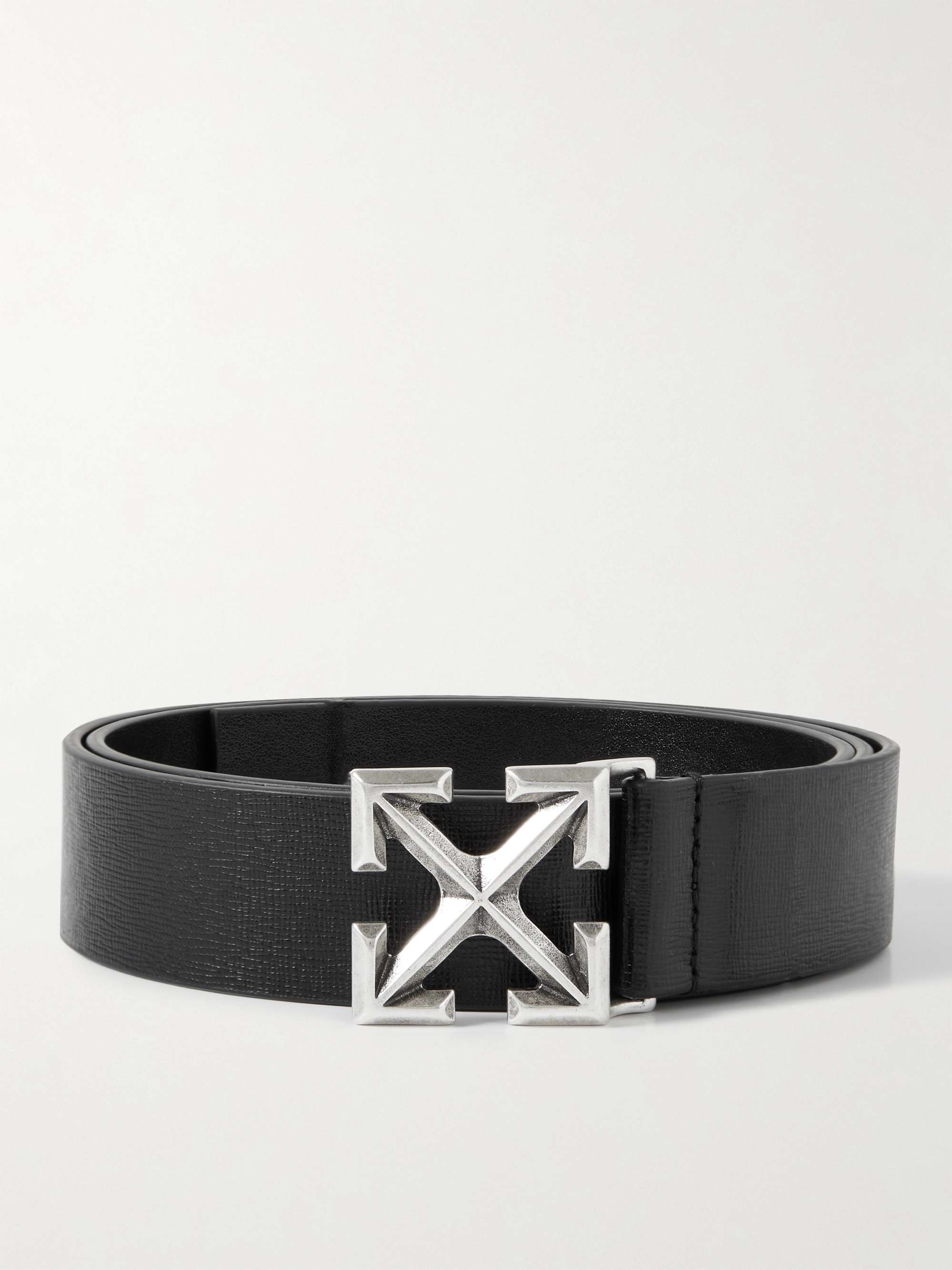 3.5cm Cross-Grain Leather Belt