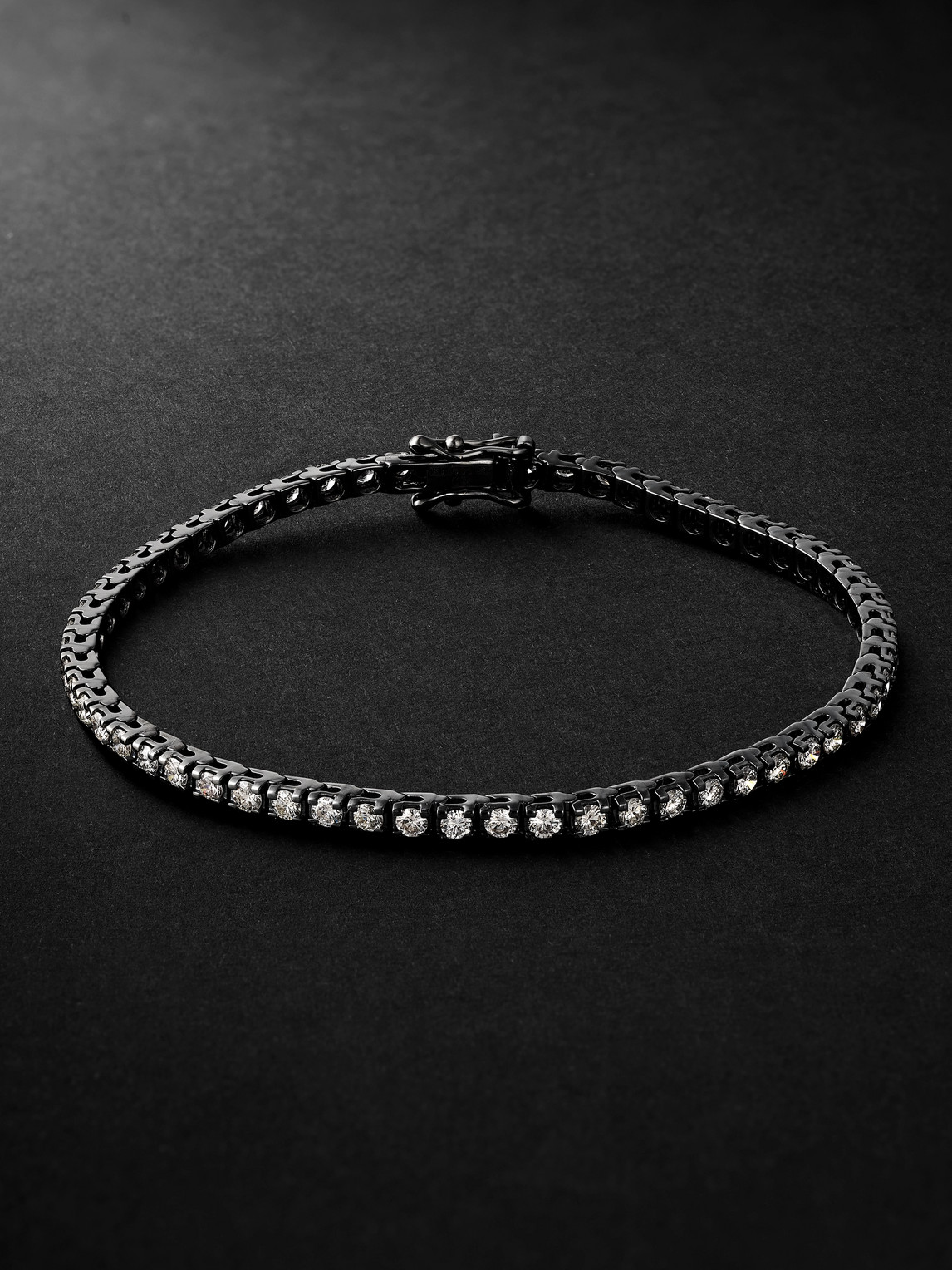 KOLOURS JEWELRY Spectra Blackened Gold Diamond Tennis Bracelet - Men