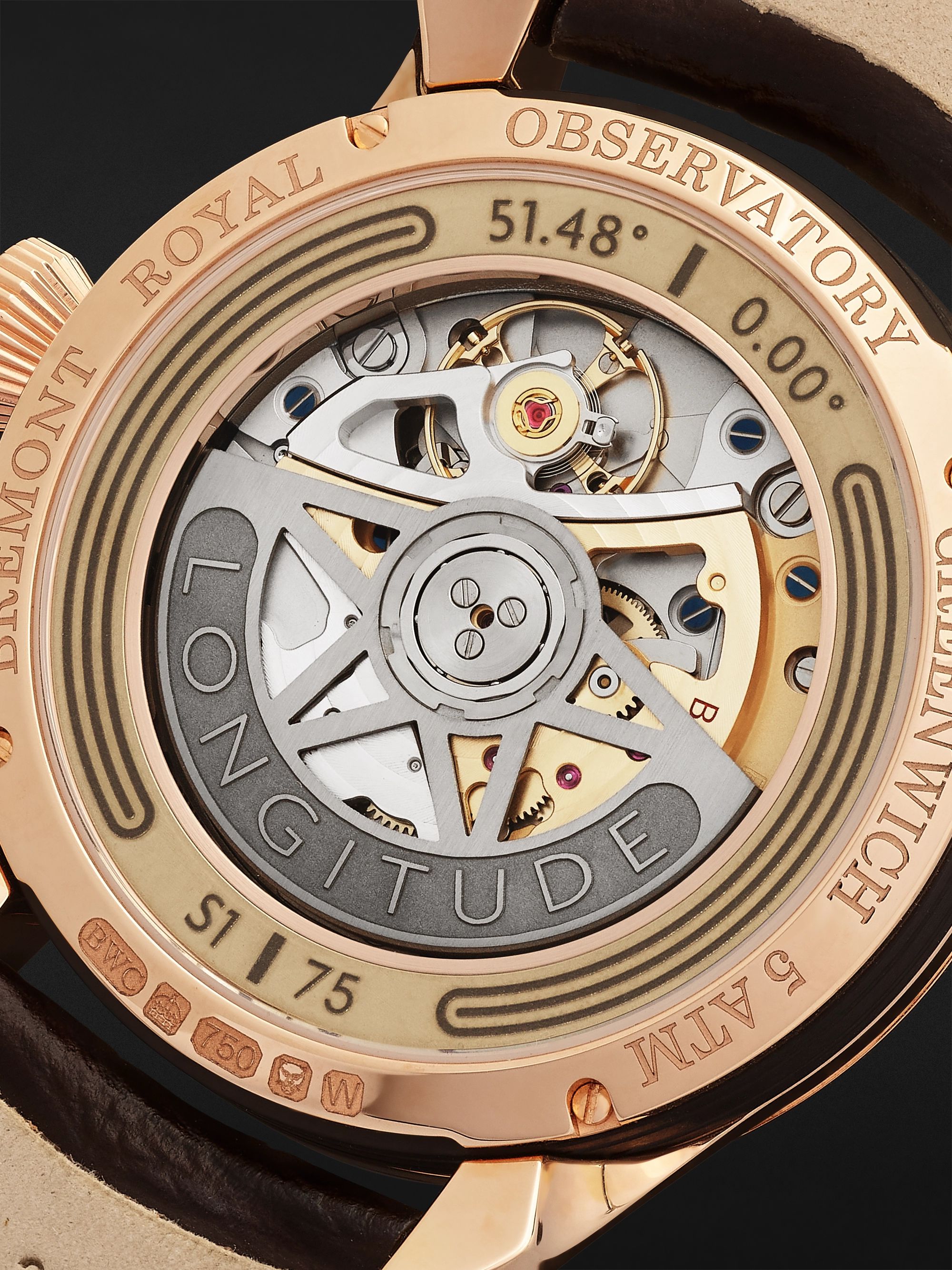 BREMONT Longitude Limited Edition Automatic 40mm 18-Karat Rose Gold and Croc-Effect Leather Watch, Ref. No. LONGITUDE-RG