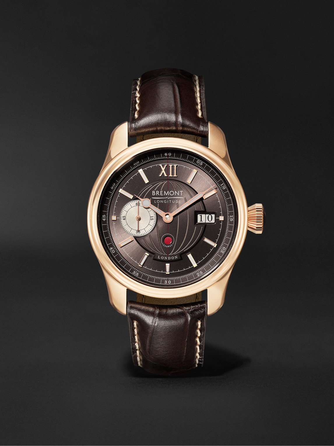 Bremont – Longitude Limited Edition Automatic 40mm 18-Karat Rose Gold and Croc-Effect Leather Watch, Ref. No. LONGITUDE-RG