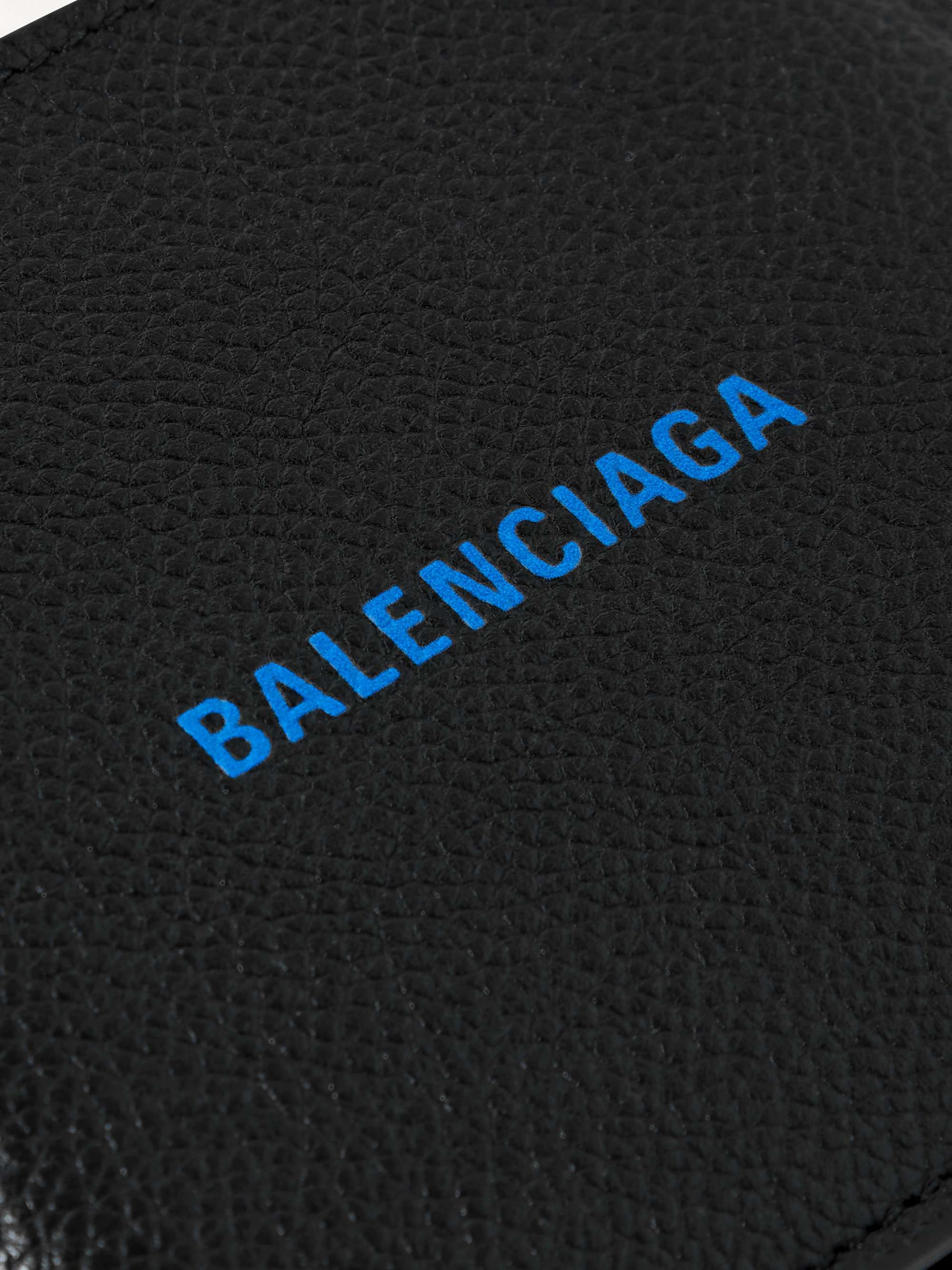 BALENCIAGA Logo-Print Full-Grain Leather Billfold Wallet