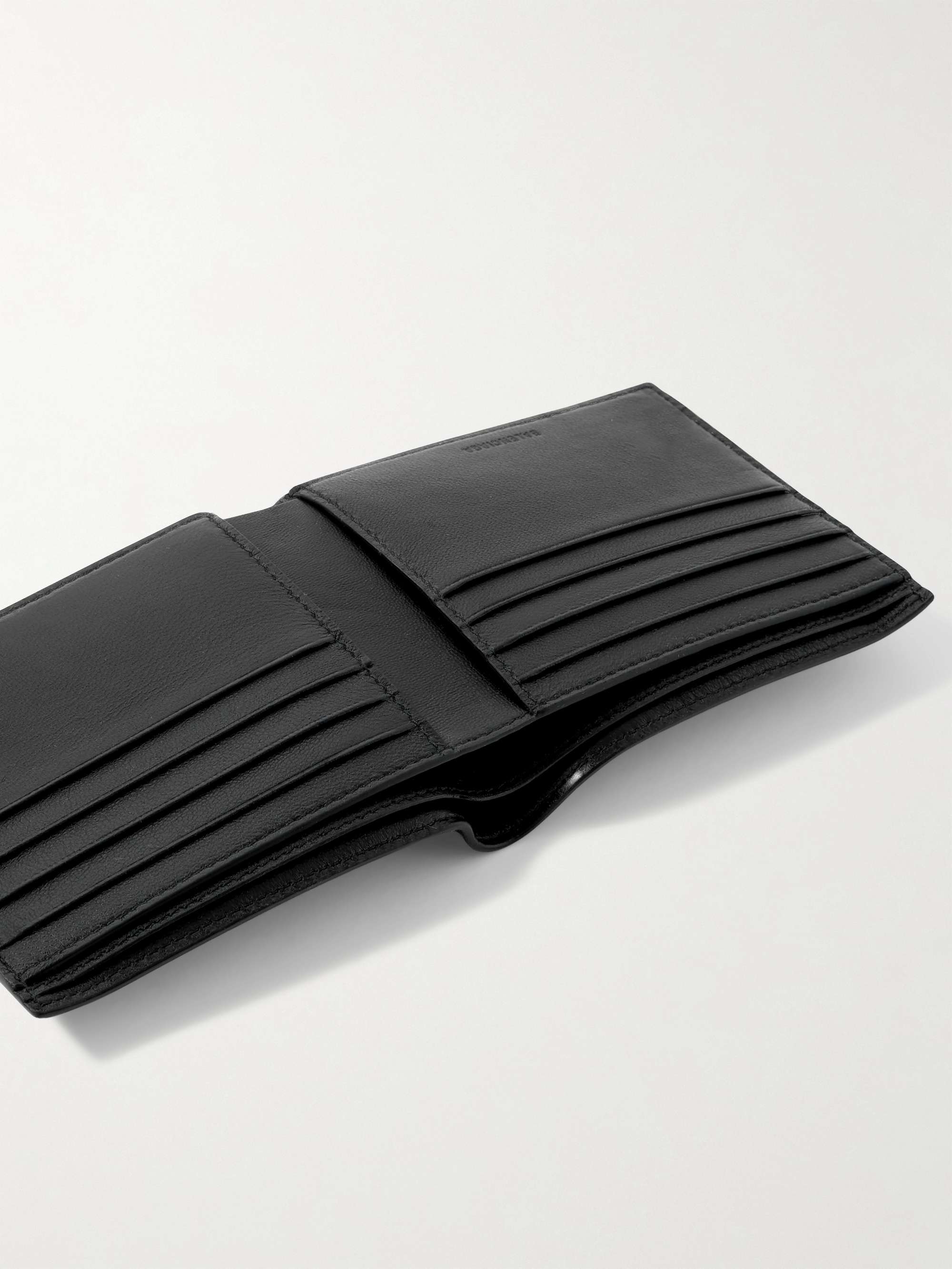 BALENCIAGA Logo-Print Full-Grain Leather Billfold Wallet