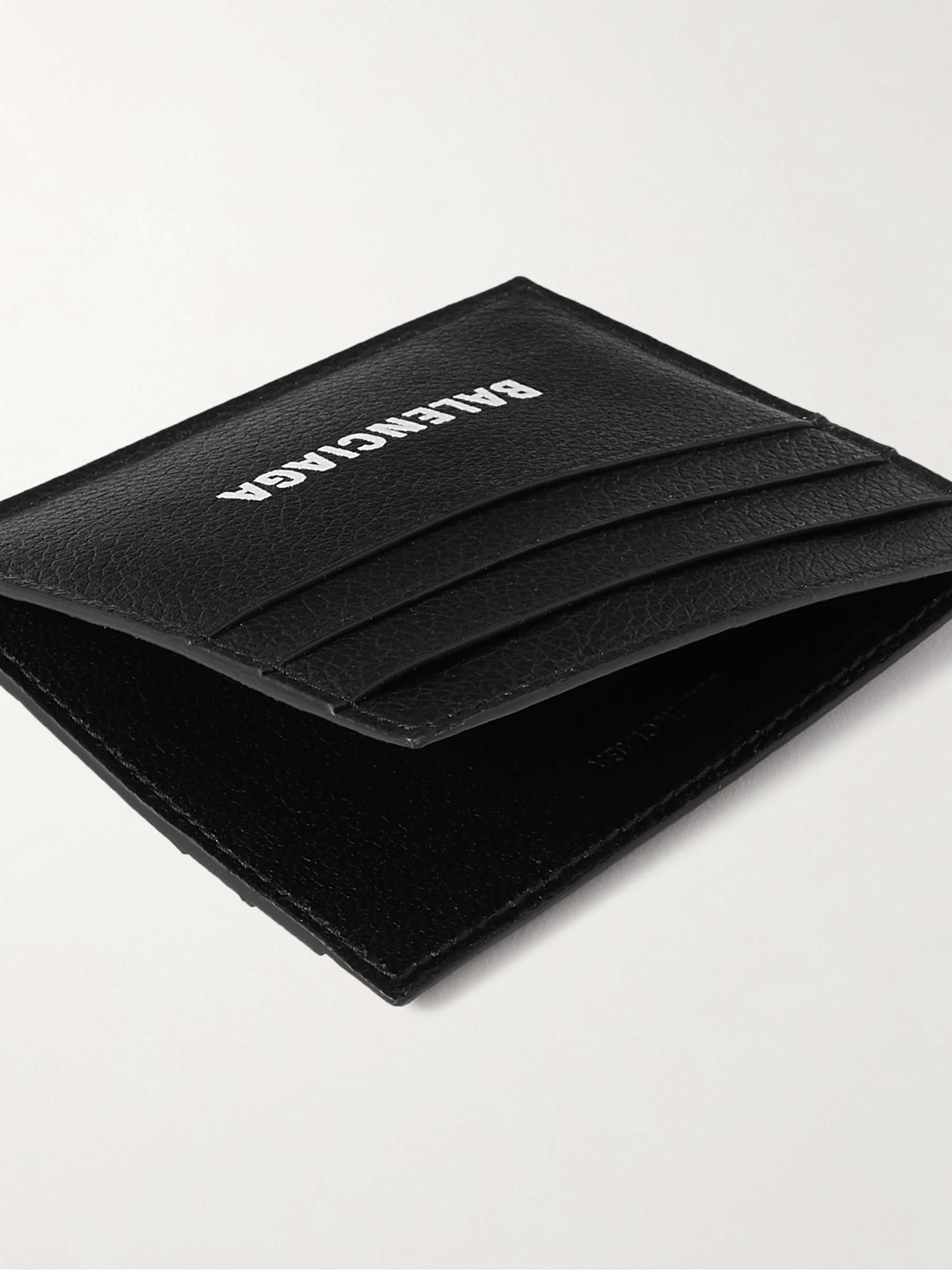 BALENCIAGA Logo-Print Full-Grain Leather Cardholder