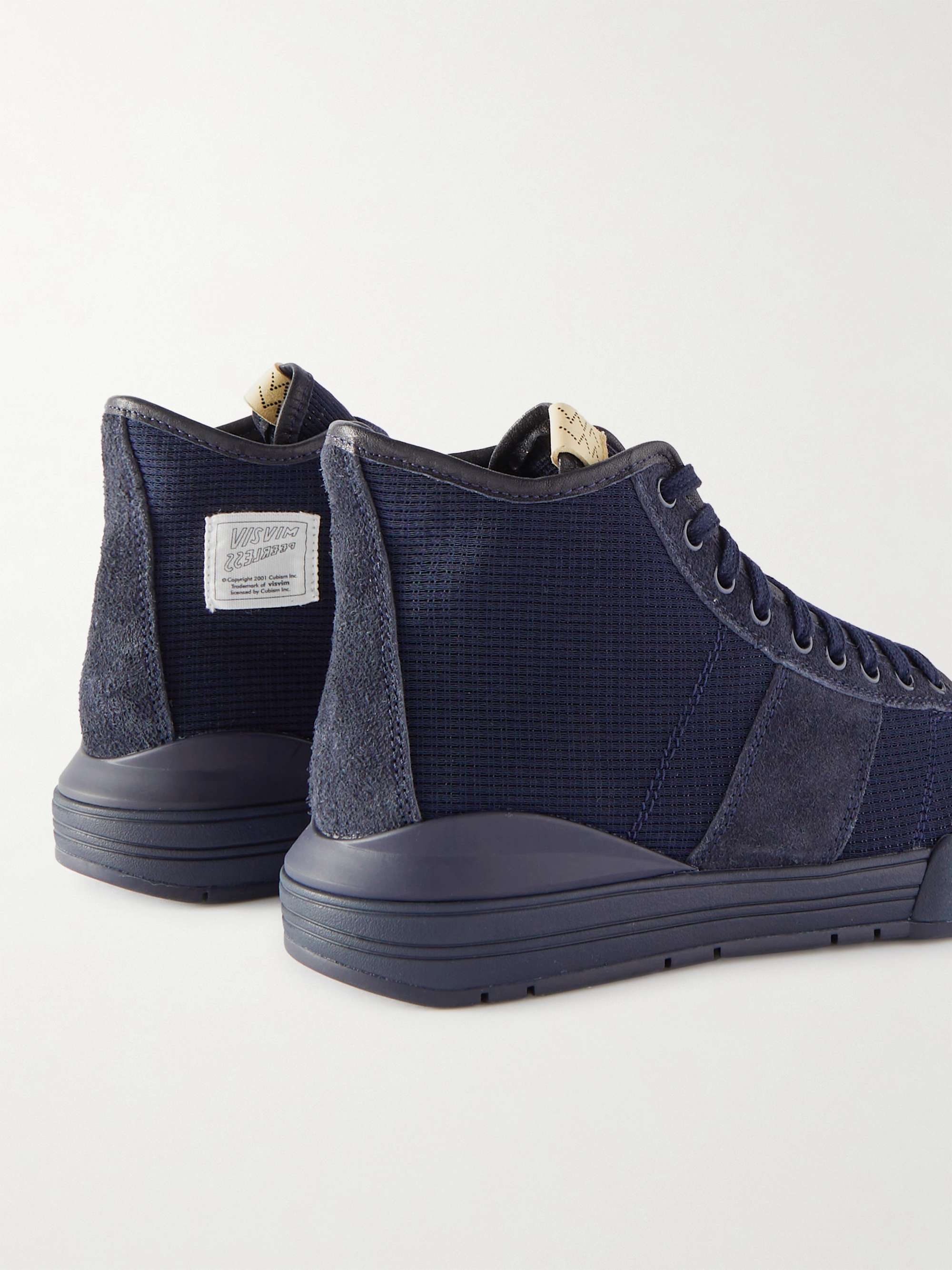 VISVIM Lanier Suede and Leather-Trimmed Canvas High-Top Sneakers