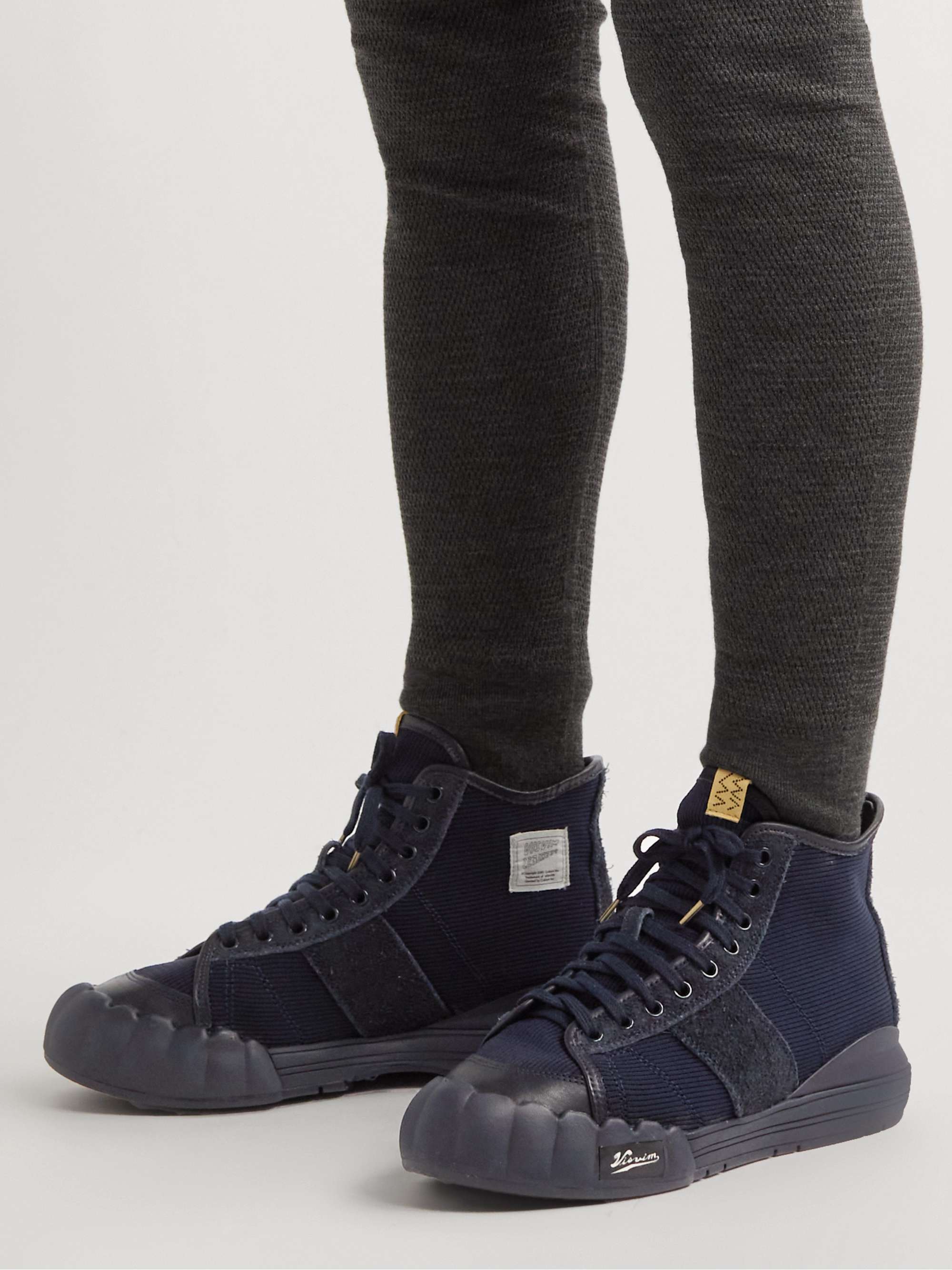 VISVIM Lanier Suede and Leather-Trimmed Canvas High-Top Sneakers