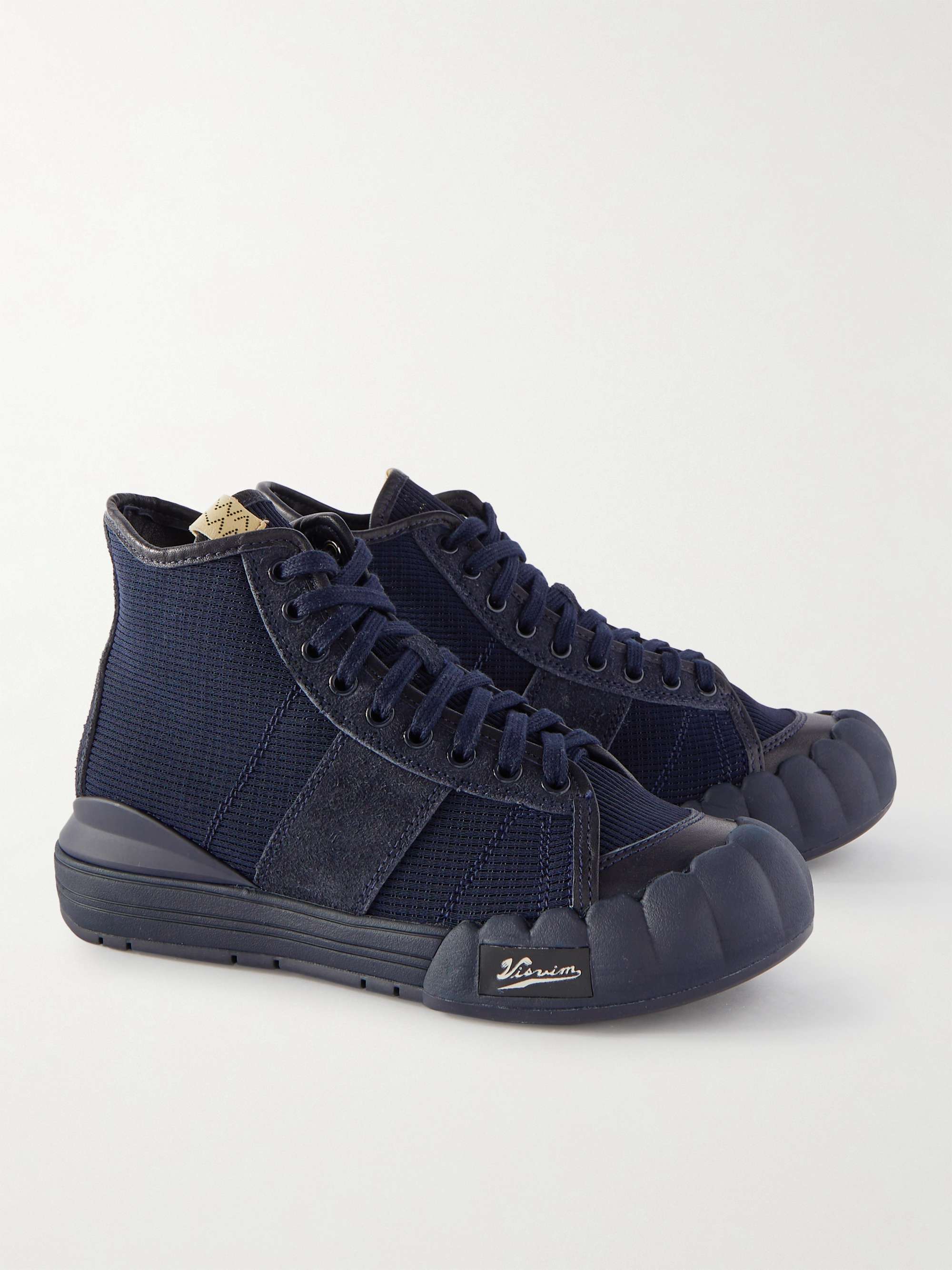 VISVIM Lanier Suede and Leather-Trimmed Canvas High-Top Sneakers