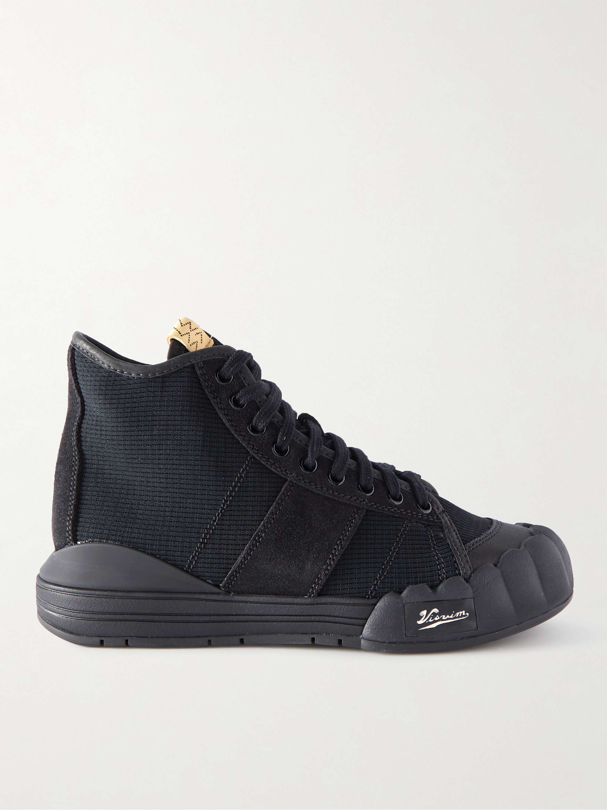 VISVIM Lanier Suede and Leather-Trimmed Canvas High-Top Sneakers