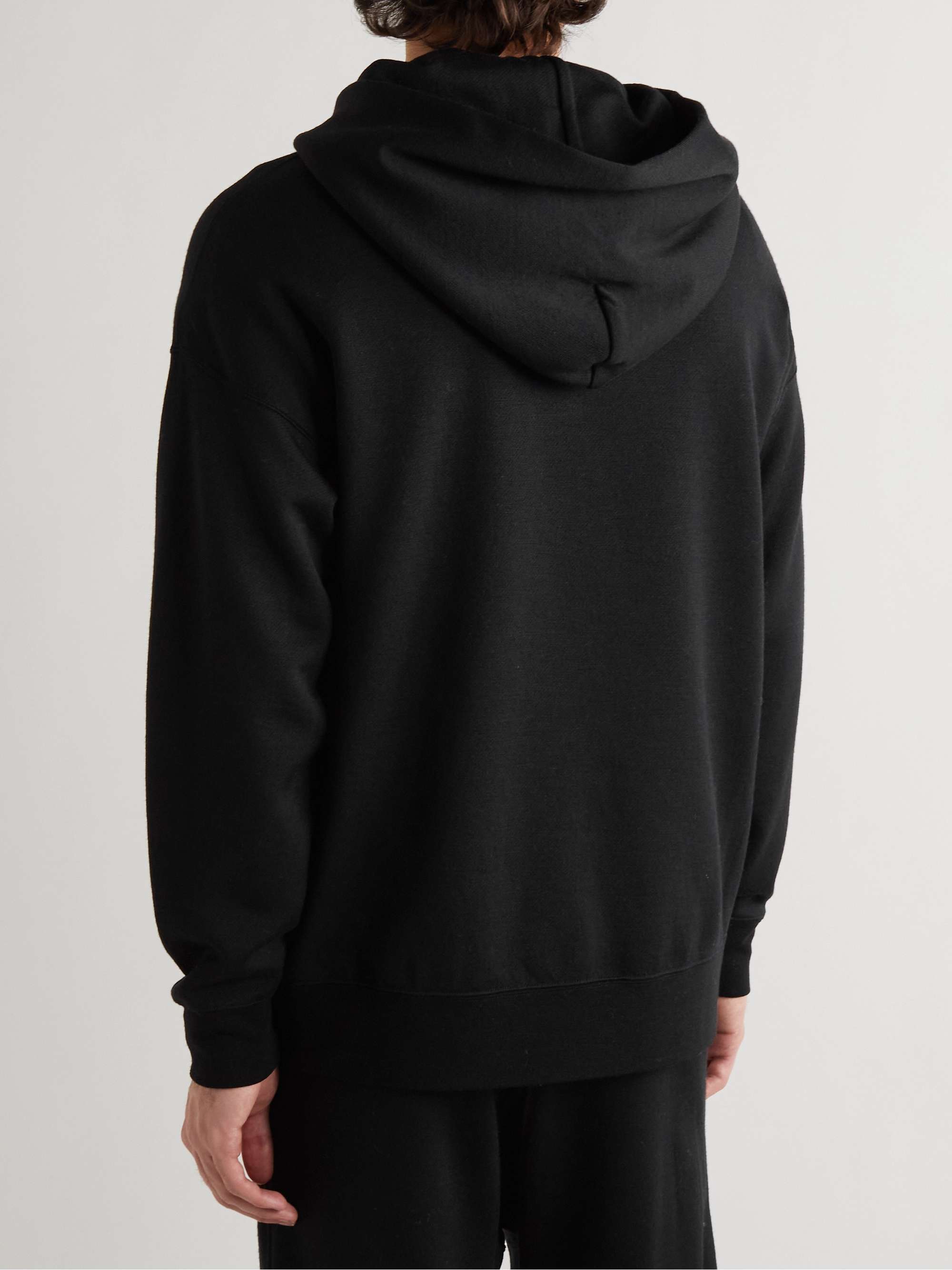 VISVIM Sport Jumbo Logo-Appliquéd Wool-Jersey Hoodie