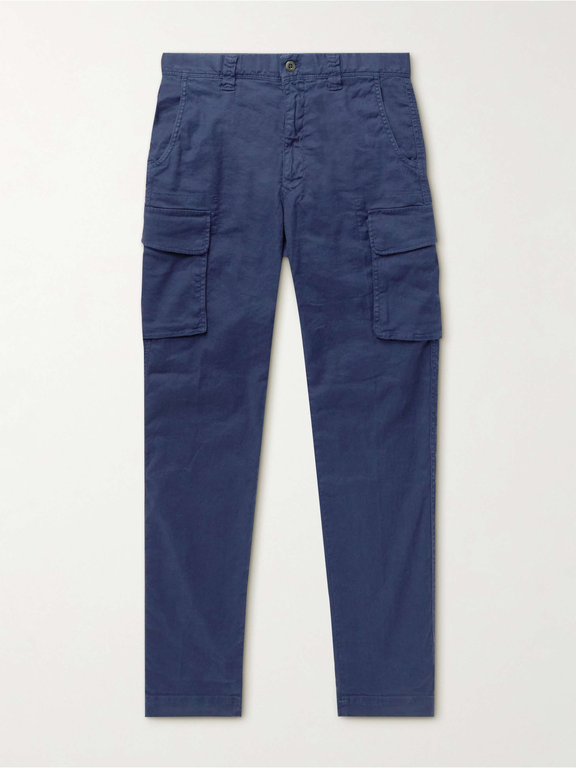 INCOTEX Tapered Linen and Cotton-Blend Drill Cargo Trousers for Men ...