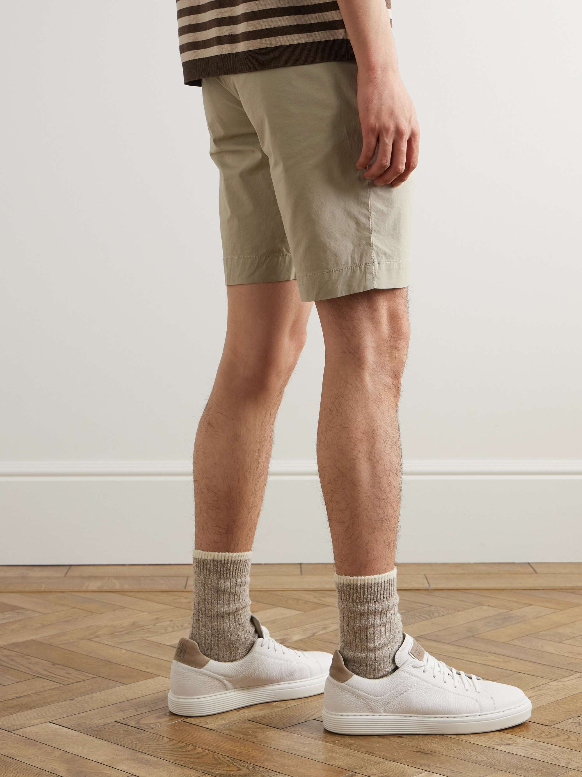 INCOTEX Slim-Fit Stretch-Cotton Poplin Bermuda Shorts
