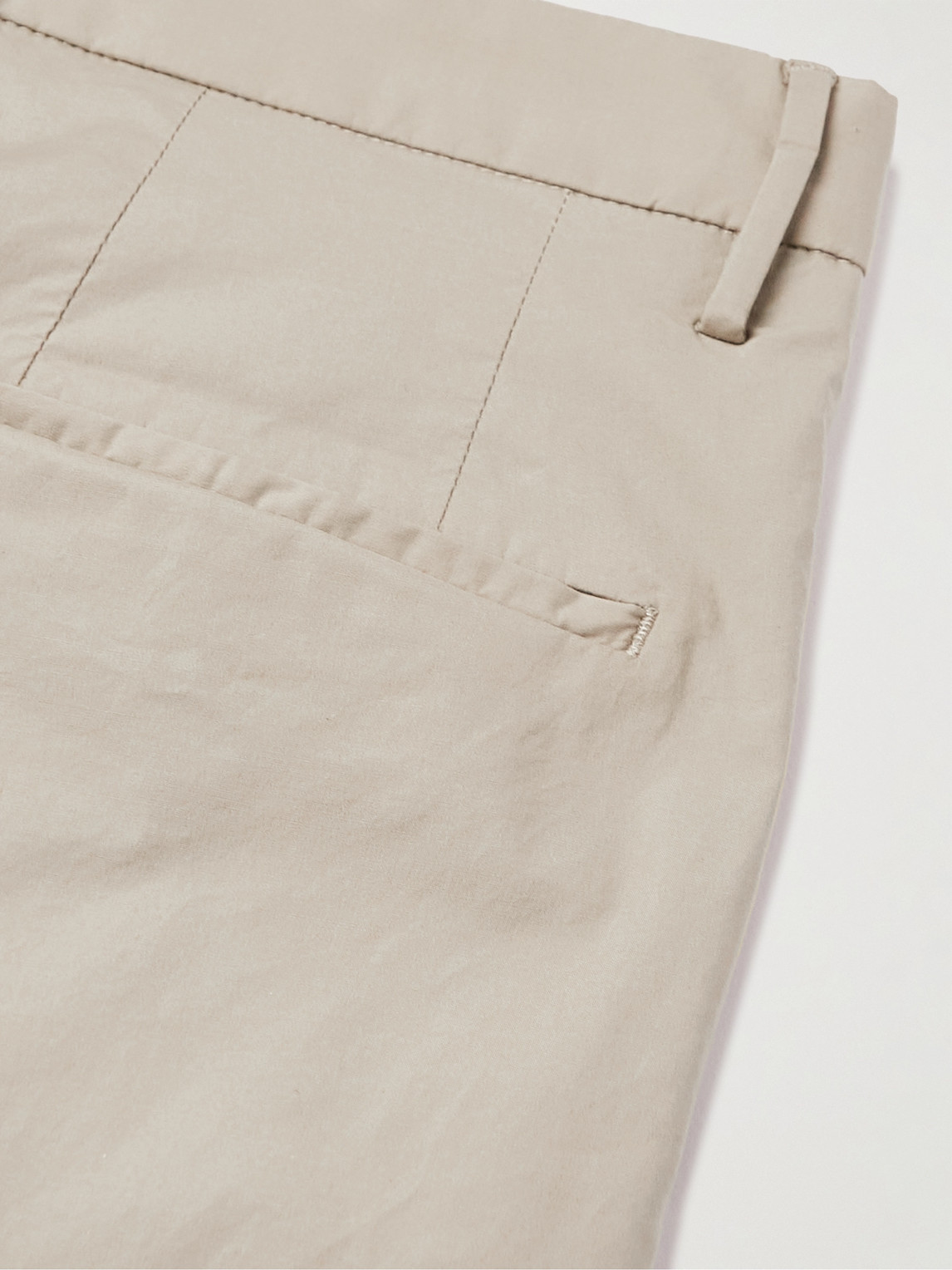 Shop Incotex Slim-fit Stretch-cotton Poplin Bermuda Shorts In Neutrals