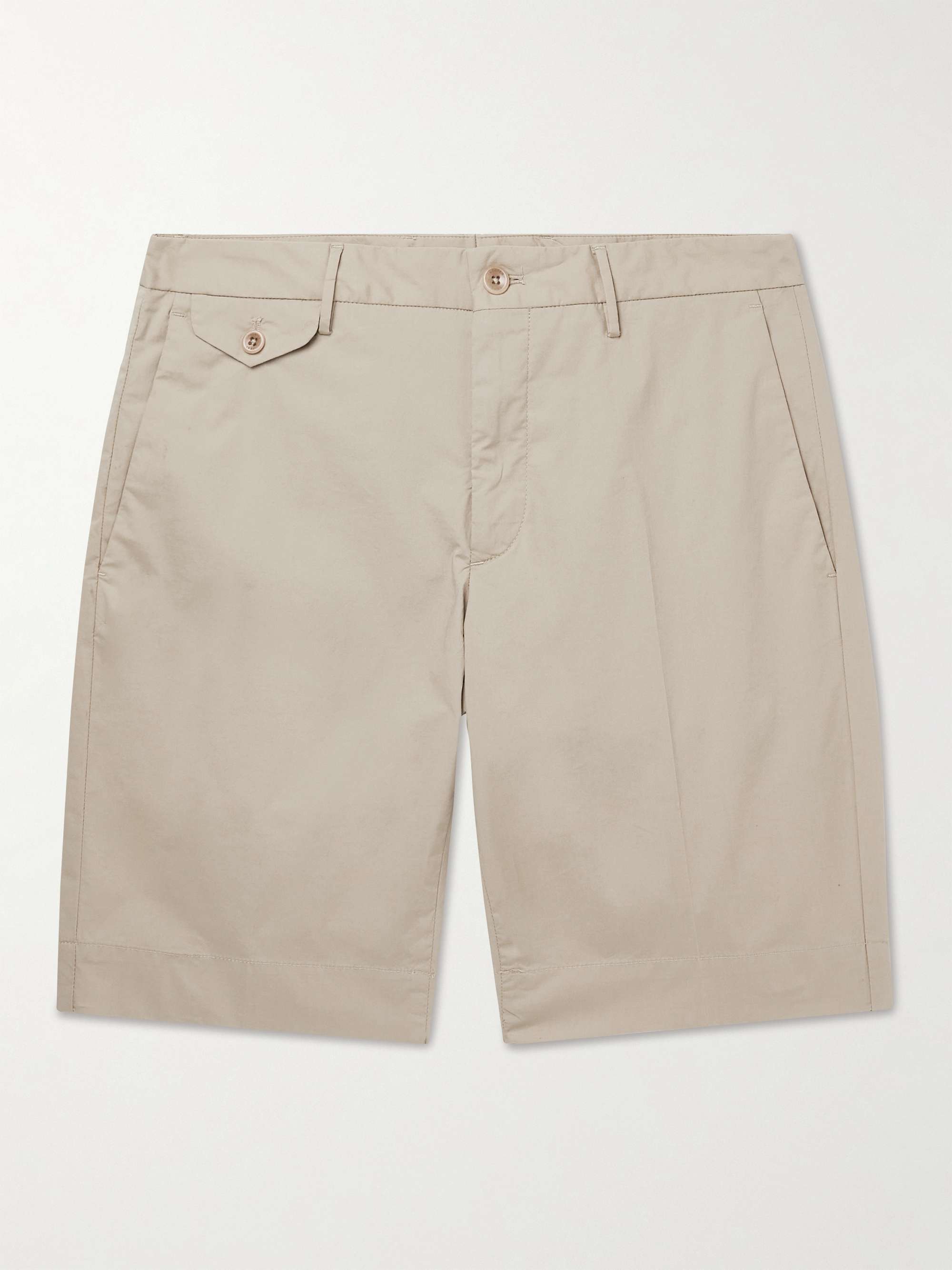 INCOTEX Slim-Fit Stretch-Cotton Poplin Bermuda Shorts