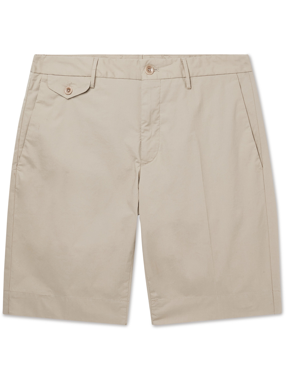 Incotex Slim-fit Stretch-cotton Poplin Bermuda Shorts In Neutrals