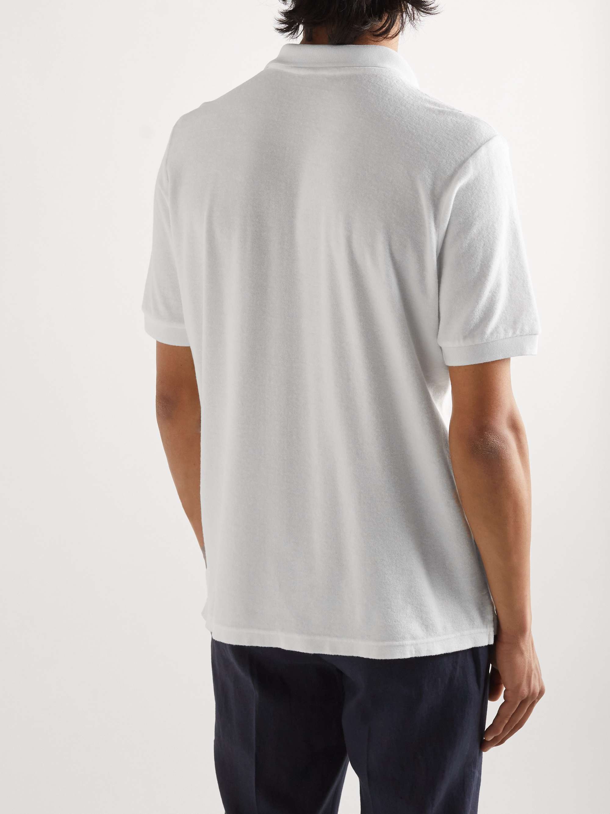 INCOTEX Garment-Dyed Cotton-Terry Polo Shirt