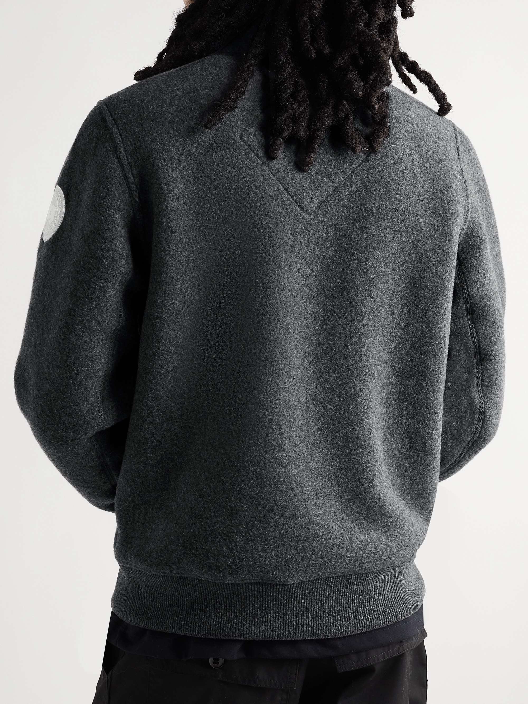 CANADA GOOSE Lawson Logo-Appliquéd Recycled Wool-Blend Fleece Jacket