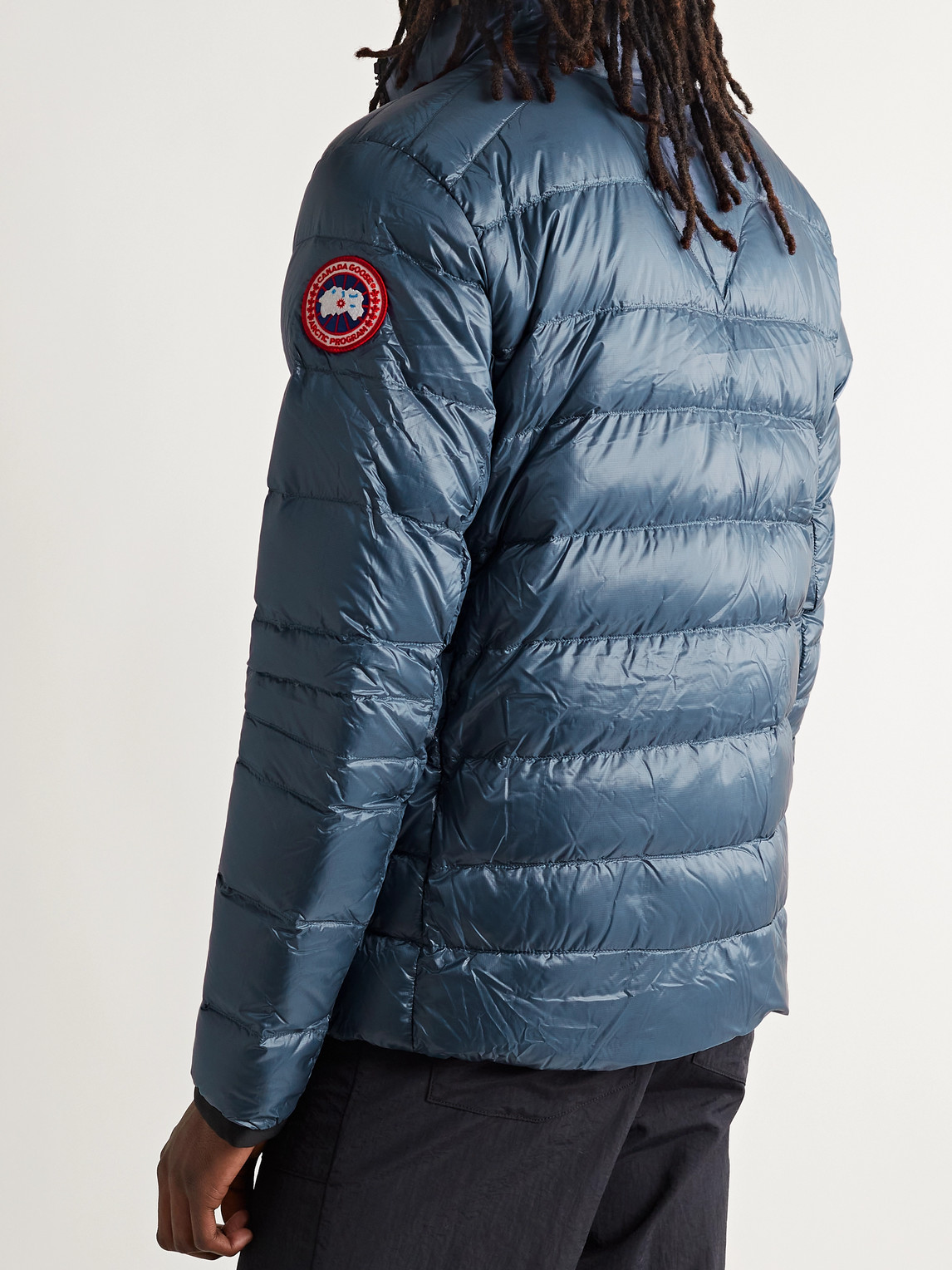 Canada Goose Crofton Slim-fit Quilted Recycled Nylon-ripstop Down Jacket In Blue