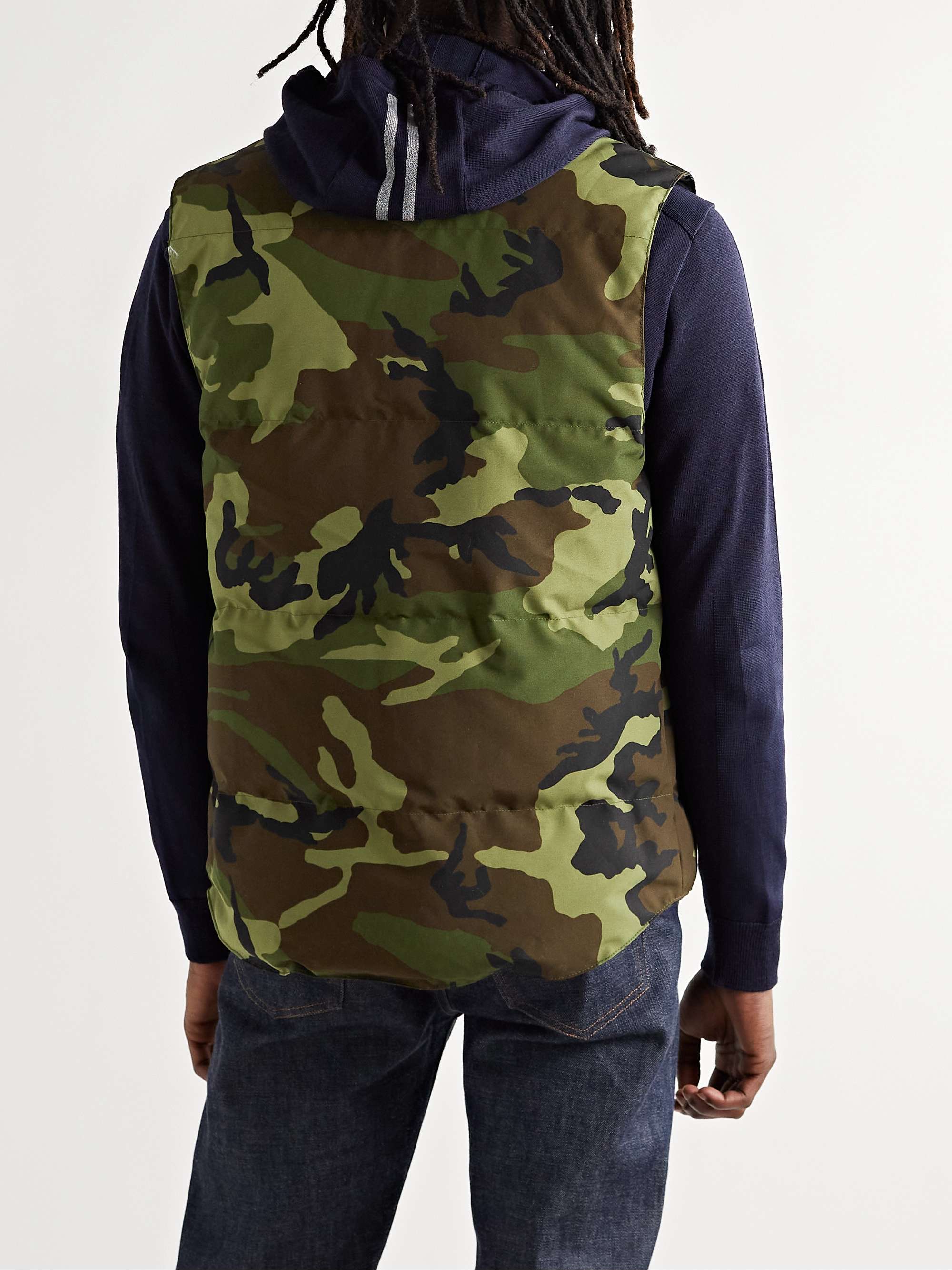 CANADA GOOSE Garson Camouflage-Print Quilted Arctic Tech Down Gilet
