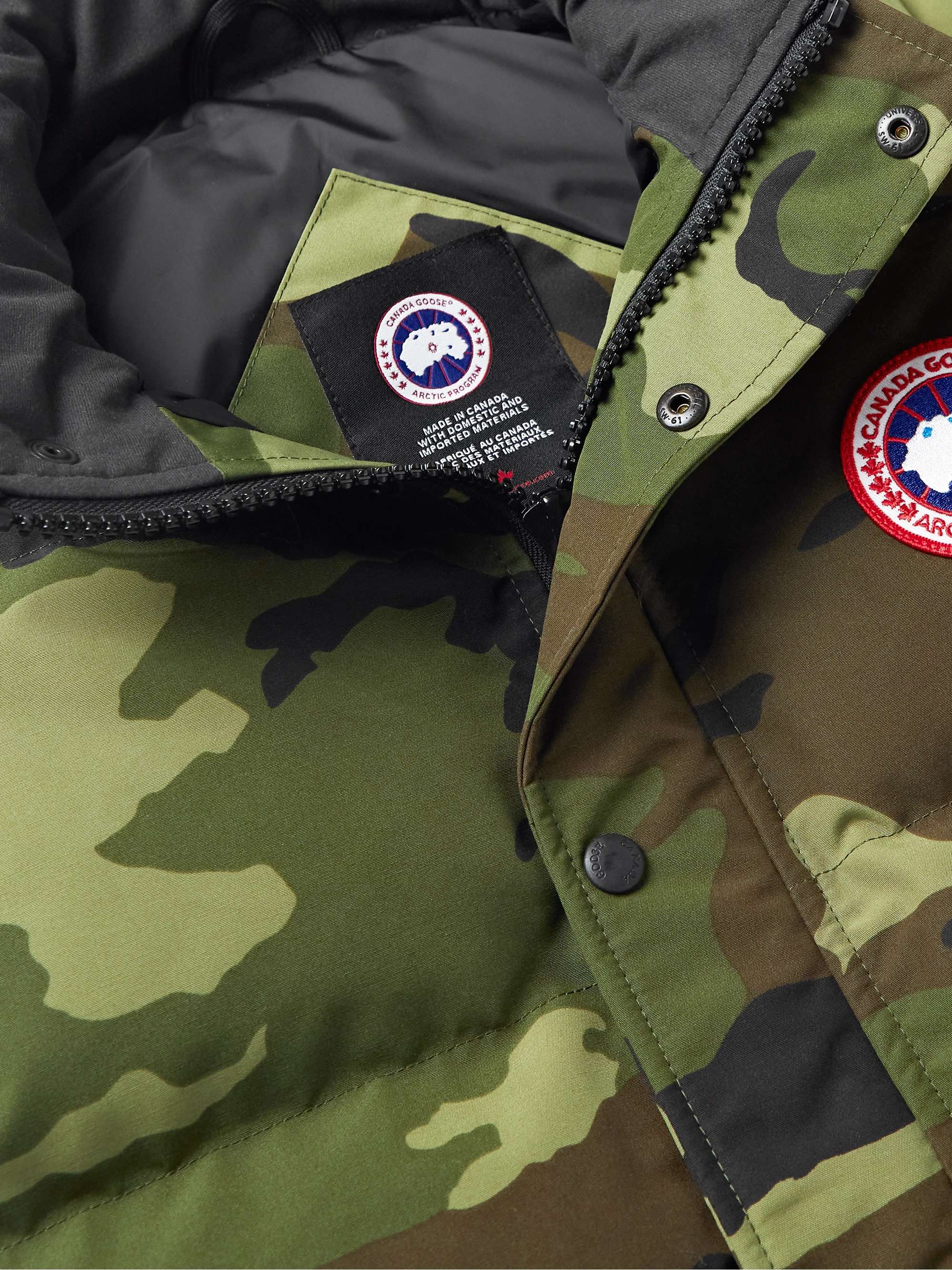 CANADA GOOSE Garson Camouflage-Print Quilted Arctic Tech Down Gilet