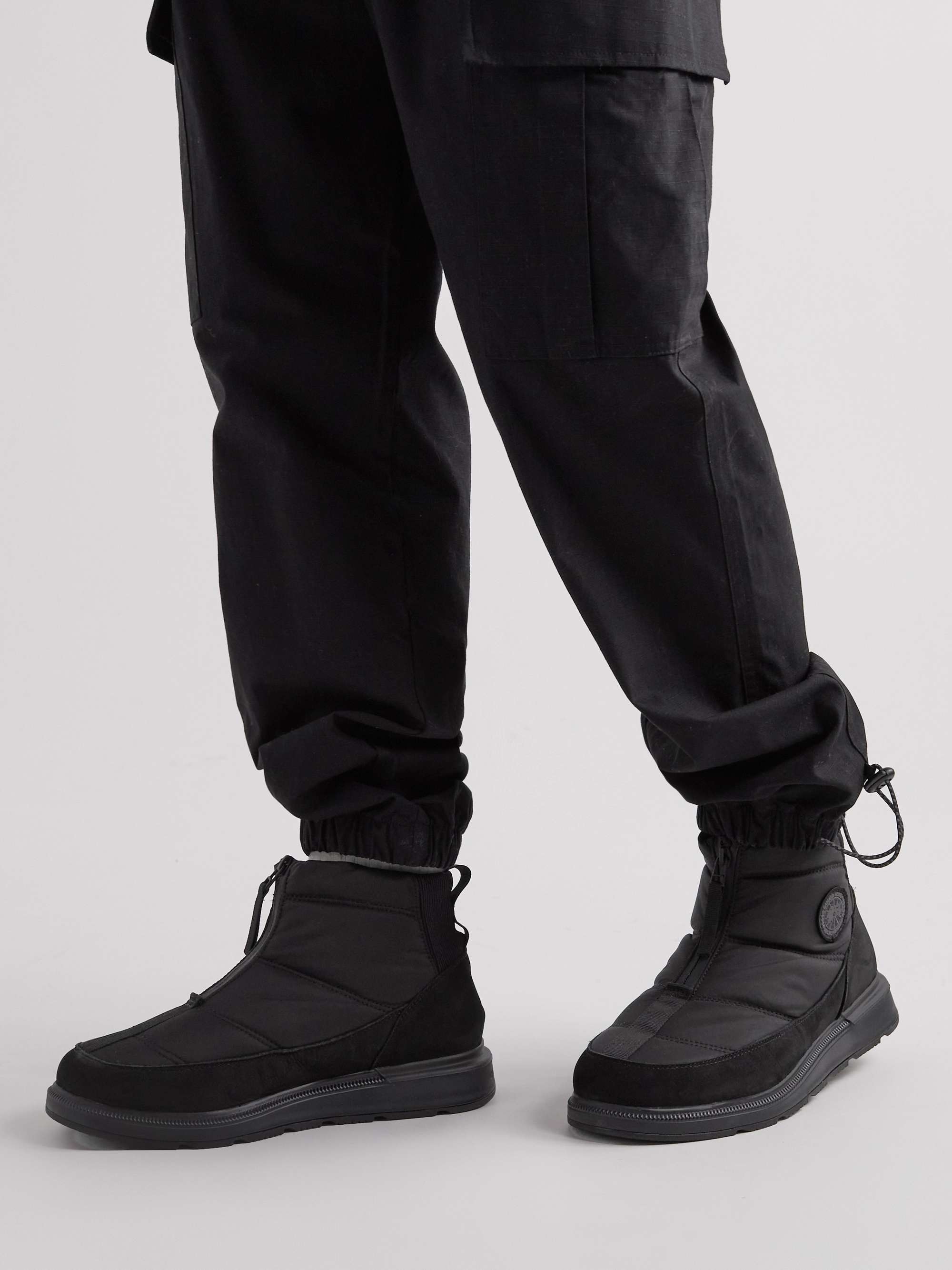 CANADA GOOSE Crofton Suede-Trimmed Quilted Ripstop Boots