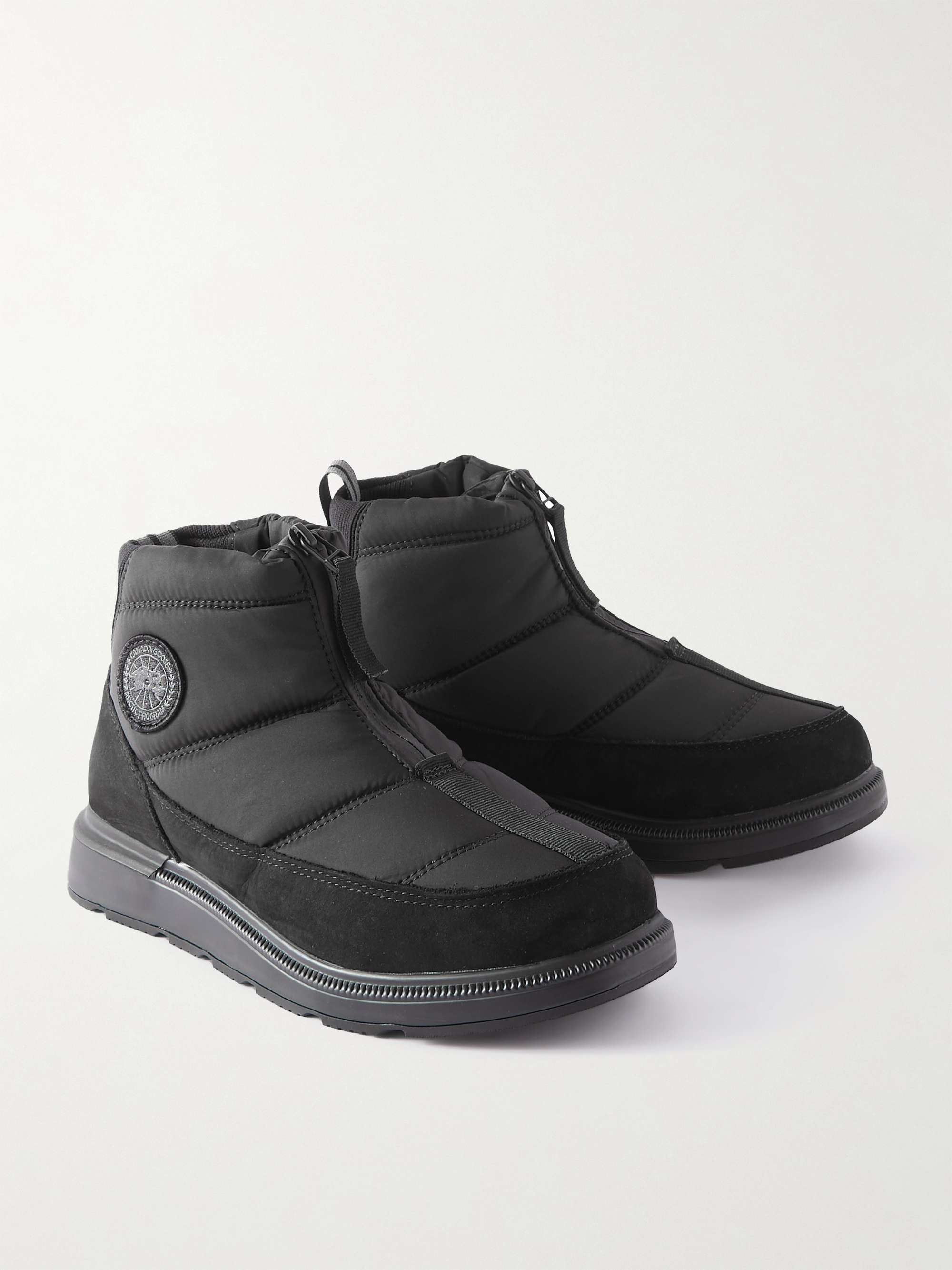 CANADA GOOSE Crofton Suede-Trimmed Quilted Ripstop Boots