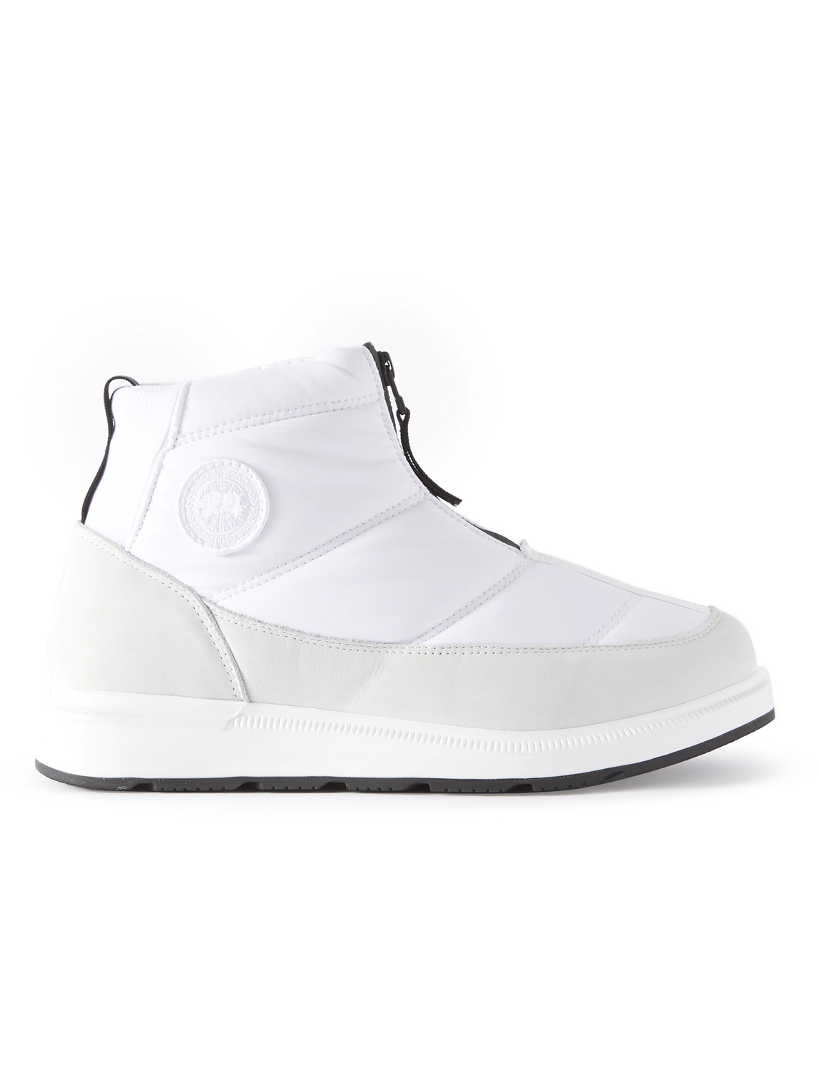 Shop Canada Goose Crofton Suede-trimmed Quilted Ripstop Boots In White