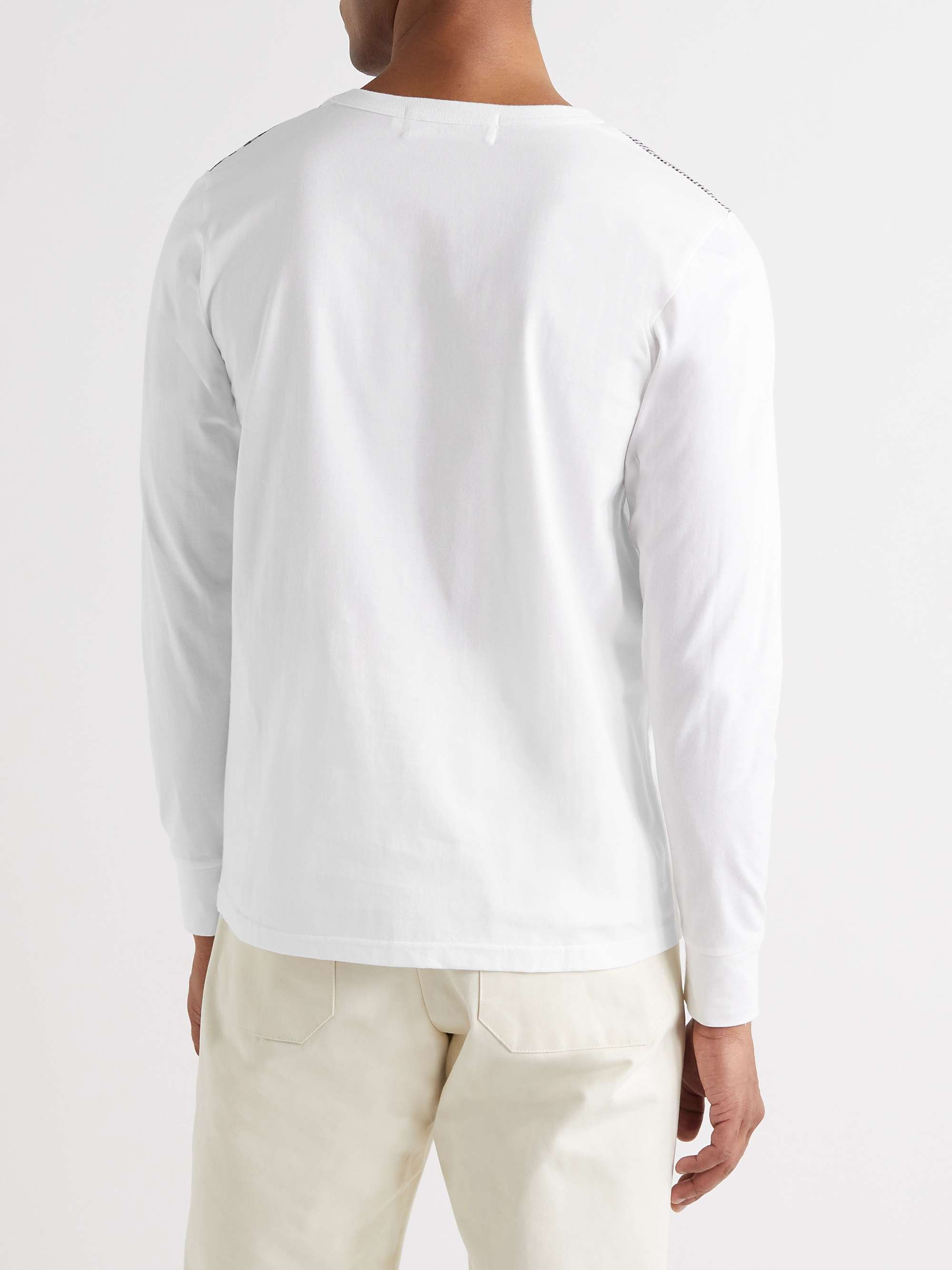 ALOYE Poplin-Panelled Cotton-Jersey T-Shirt