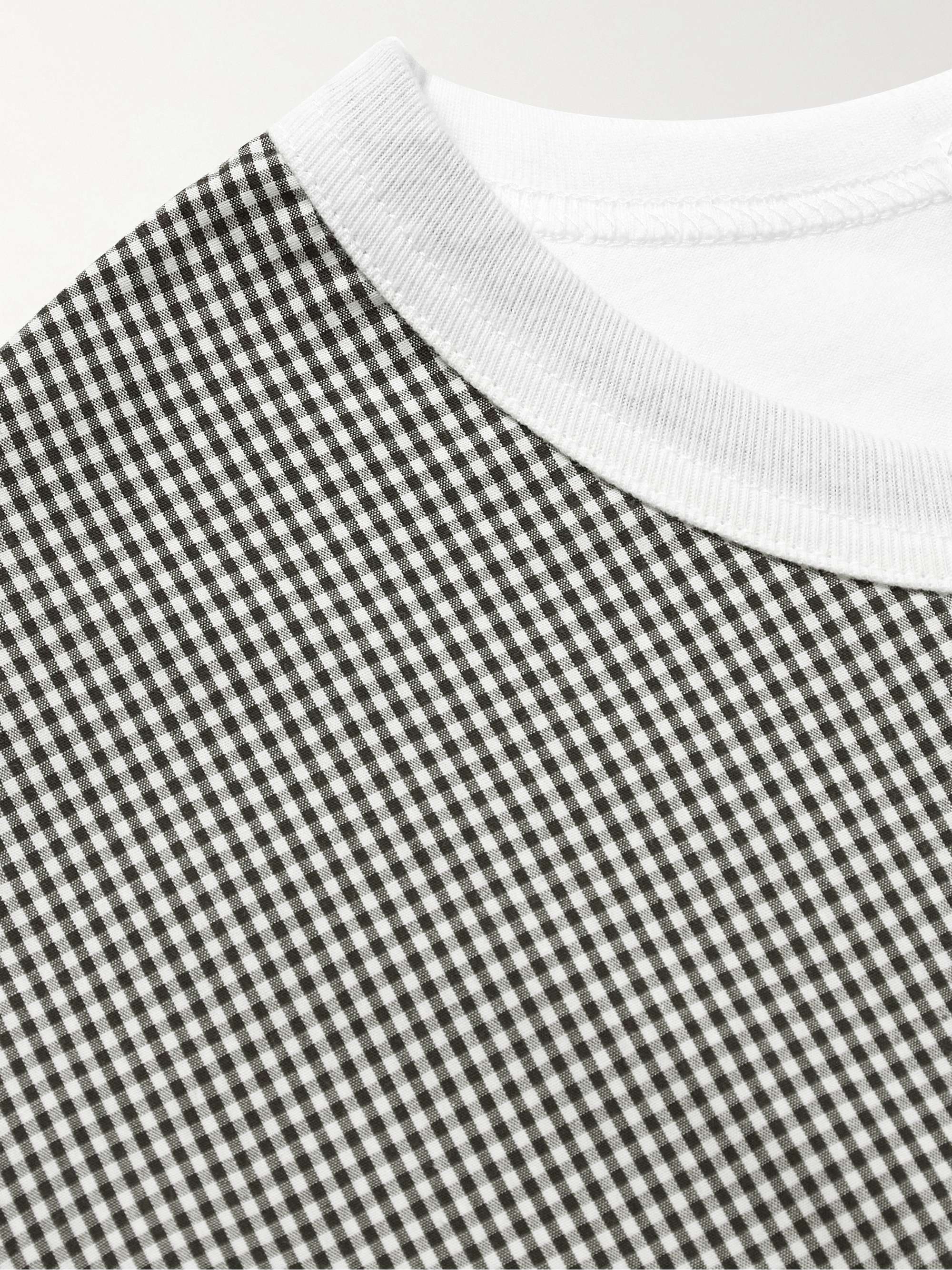 ALOYE Poplin-Panelled Cotton-Jersey T-Shirt