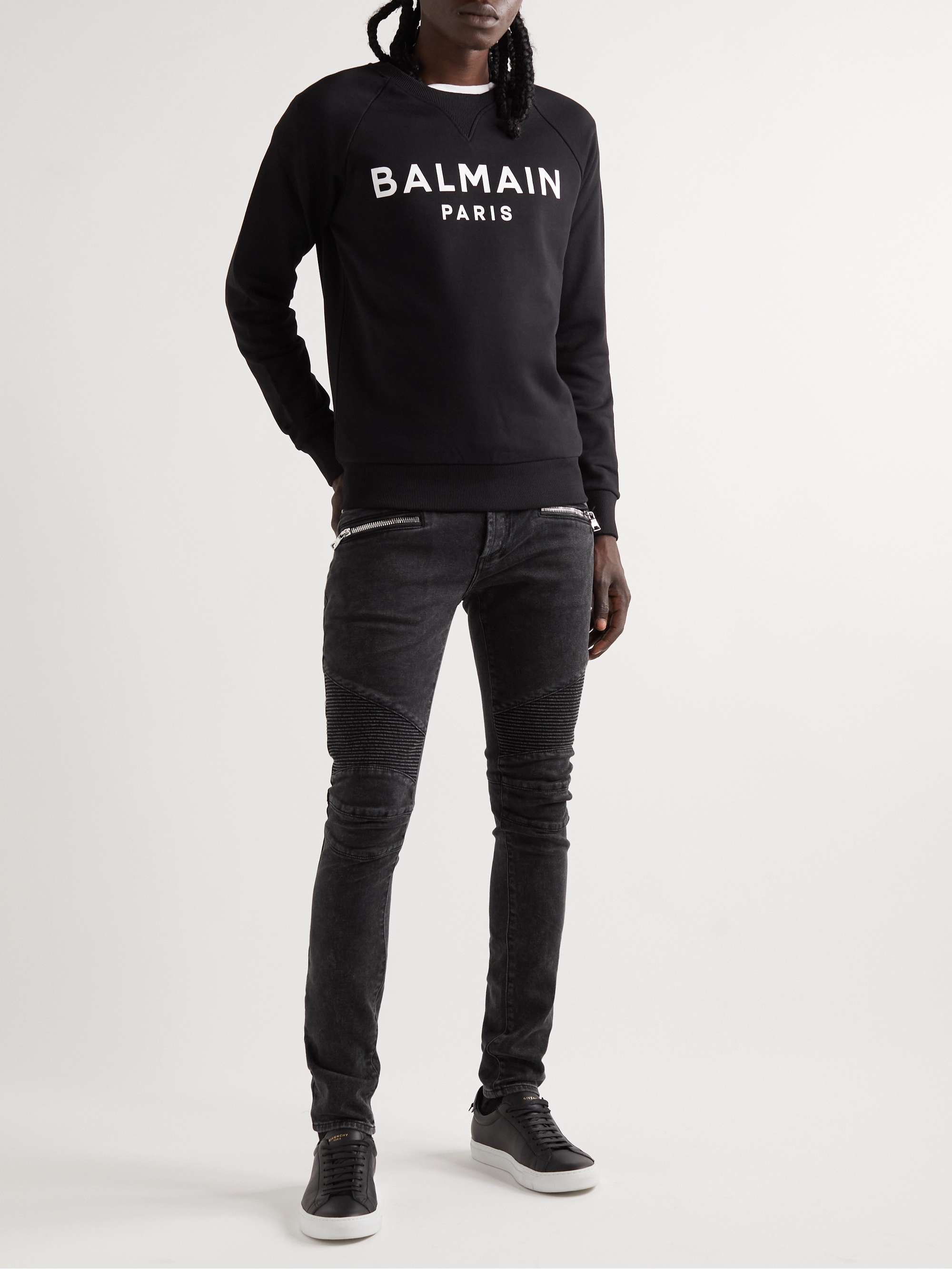 BALMAIN Slim-Fit Zip-Detailed for Men | MR PORTER