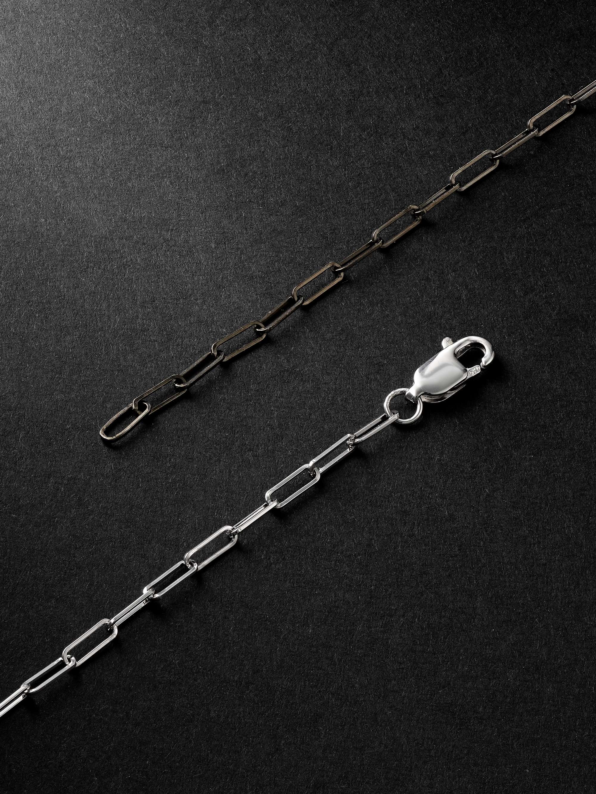 AS29 Lock Medium Blackened and White Gold Diamond Necklace