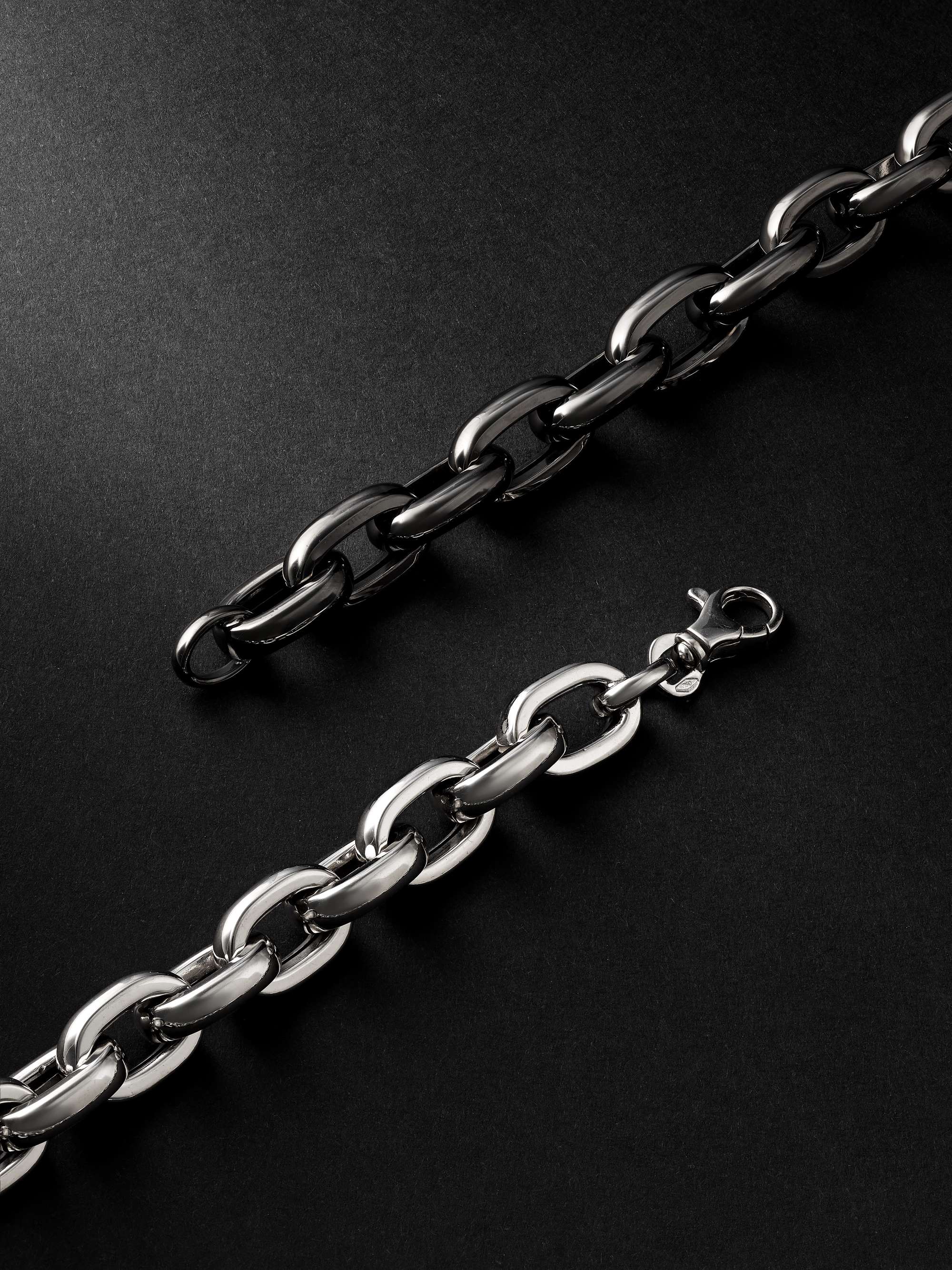 AS29 Bold Links Blackened White Gold Necklace