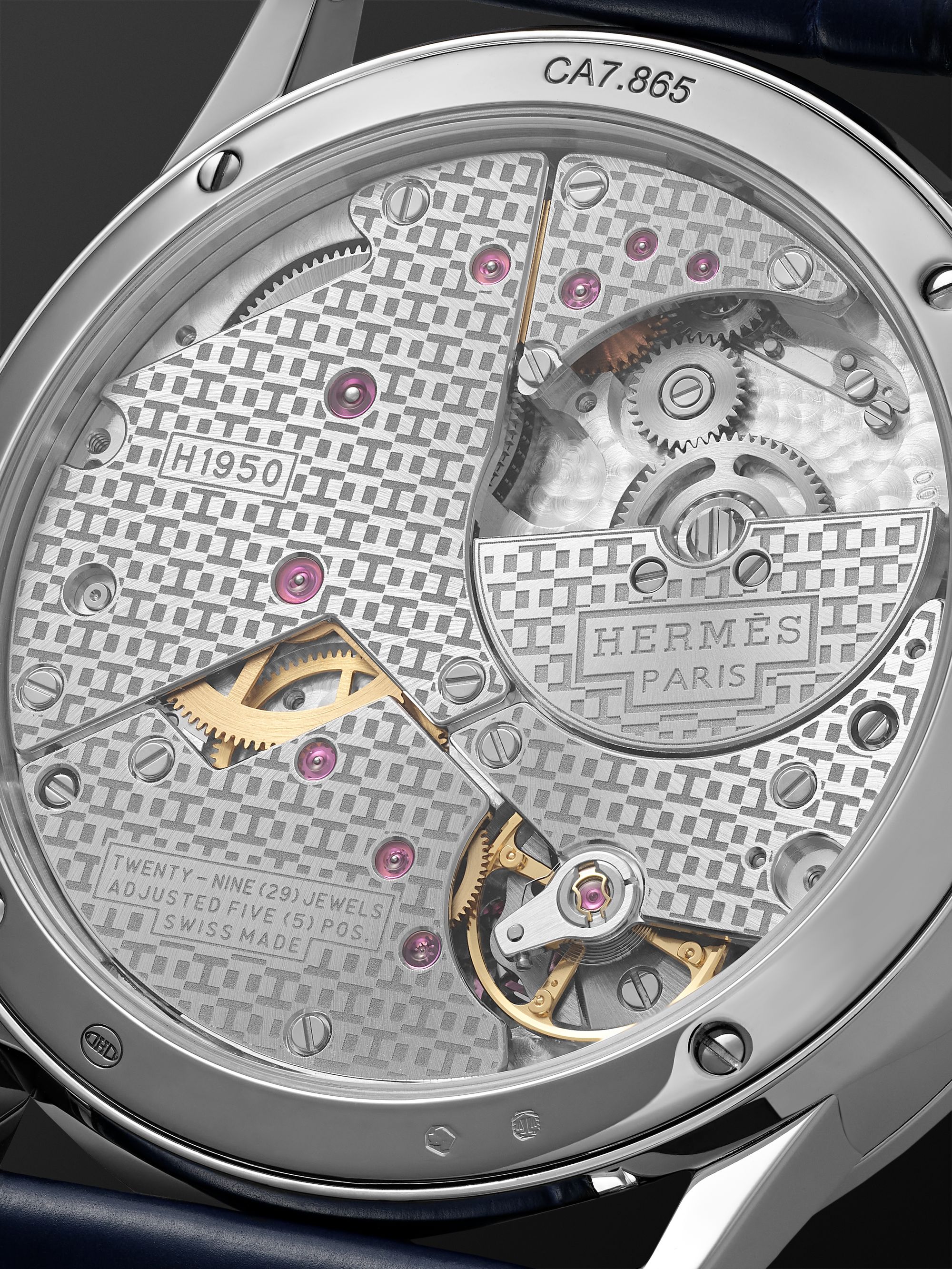 HERMÈS TIMEPIECES Slim d'Hermès Automatic GMT 39mm Platinum and Alligator Watch, Ref. No. 054157WW00