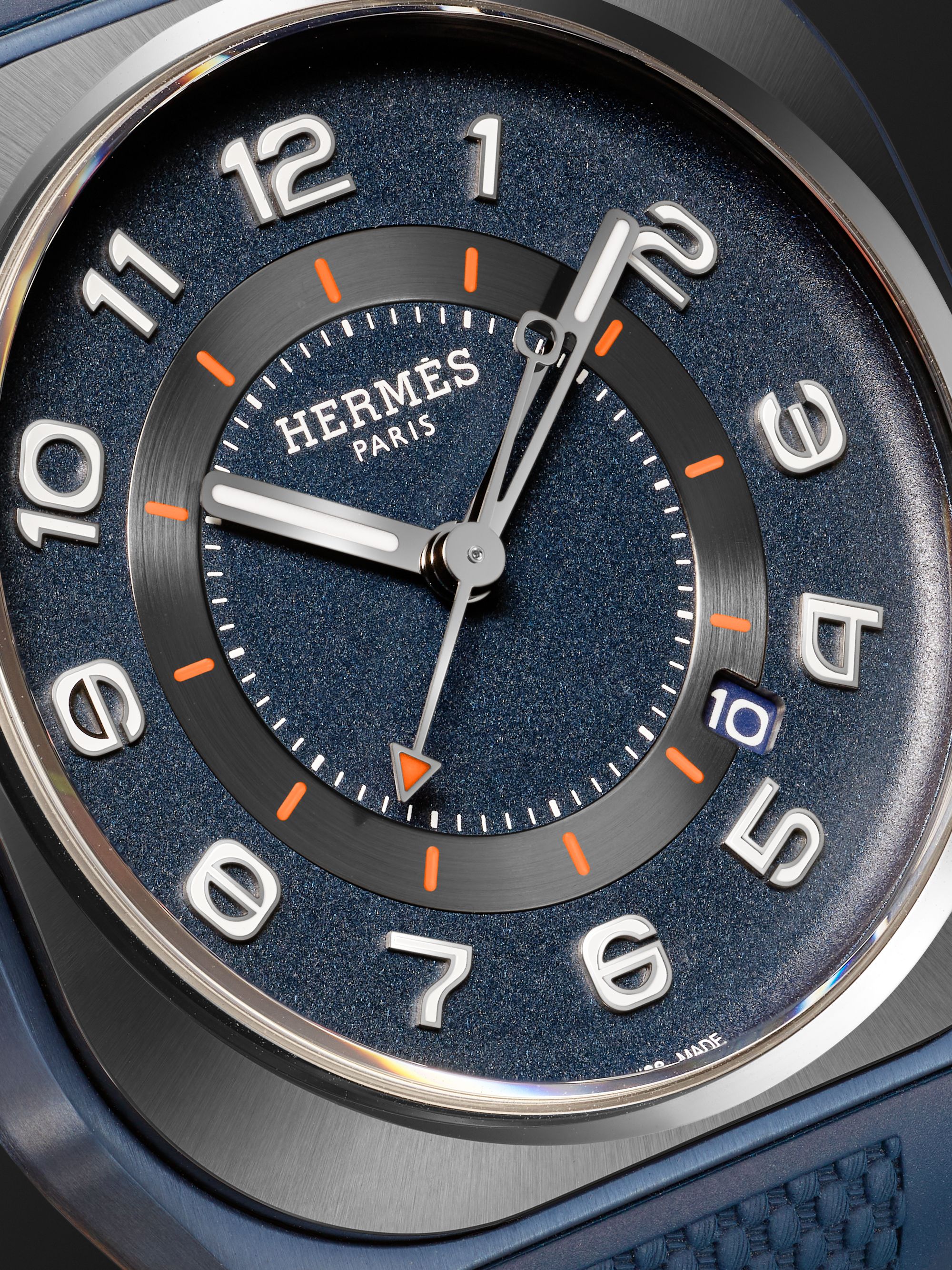 HERMÈS TIMEPIECES Orologio automatico 42 mm in titanio con cinturino in gomma H08, N. rif. 056950WW00