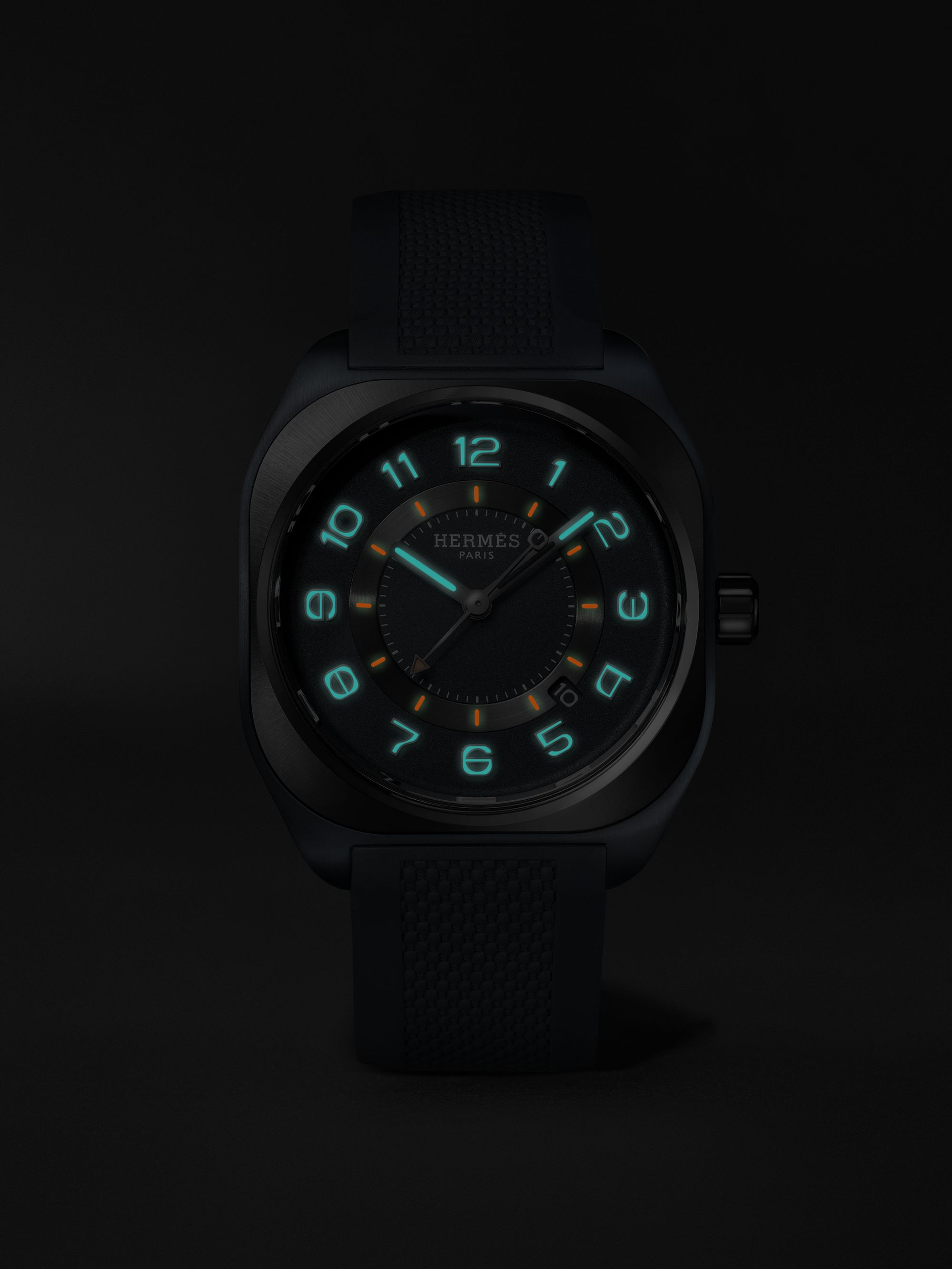 HERMÈS TIMEPIECES H08 Automatic 42mm Titanium and Rubber Watch, Ref. No. 056950WW00