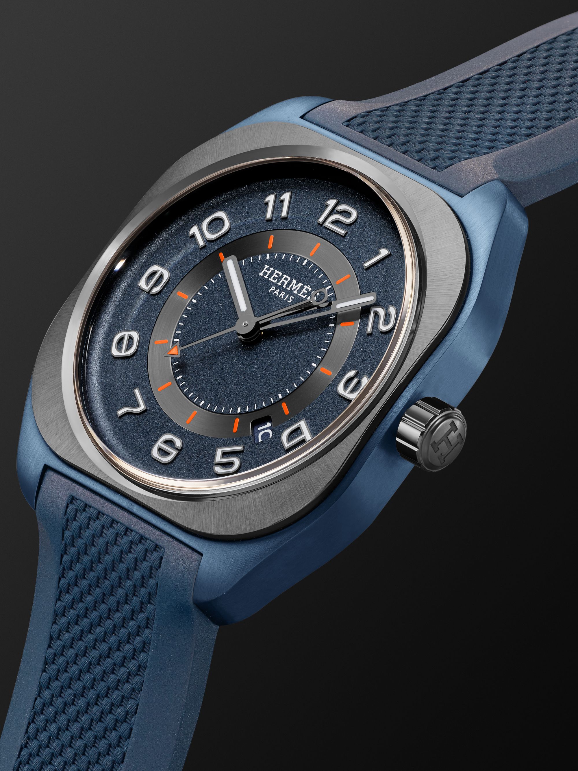 HERMÈS TIMEPIECES H08 Automatic 42mm Titanium and Rubber Watch, Ref. No. 056950WW00