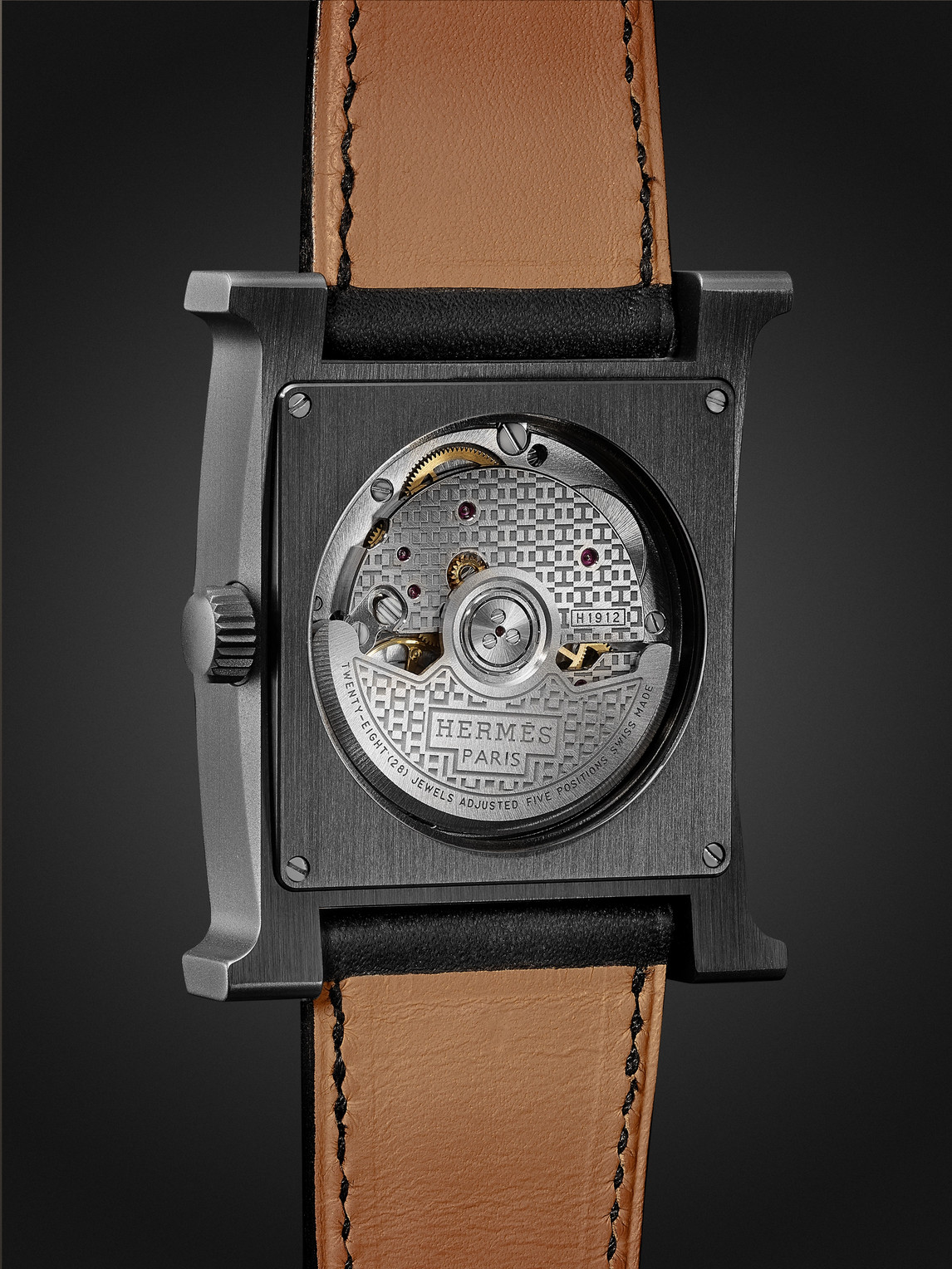 Shop Hermès Timepieces Heure H Automatic 34mm Titanium Watch, Ref. No. W054131ww00 In Black