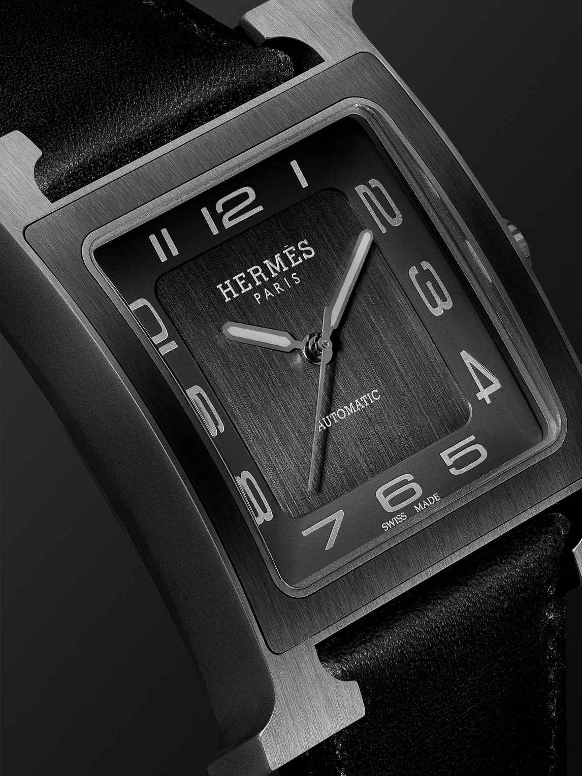 Shop Hermès Timepieces Heure H Automatic 34mm Titanium Watch, Ref. No. W054131ww00 In Black