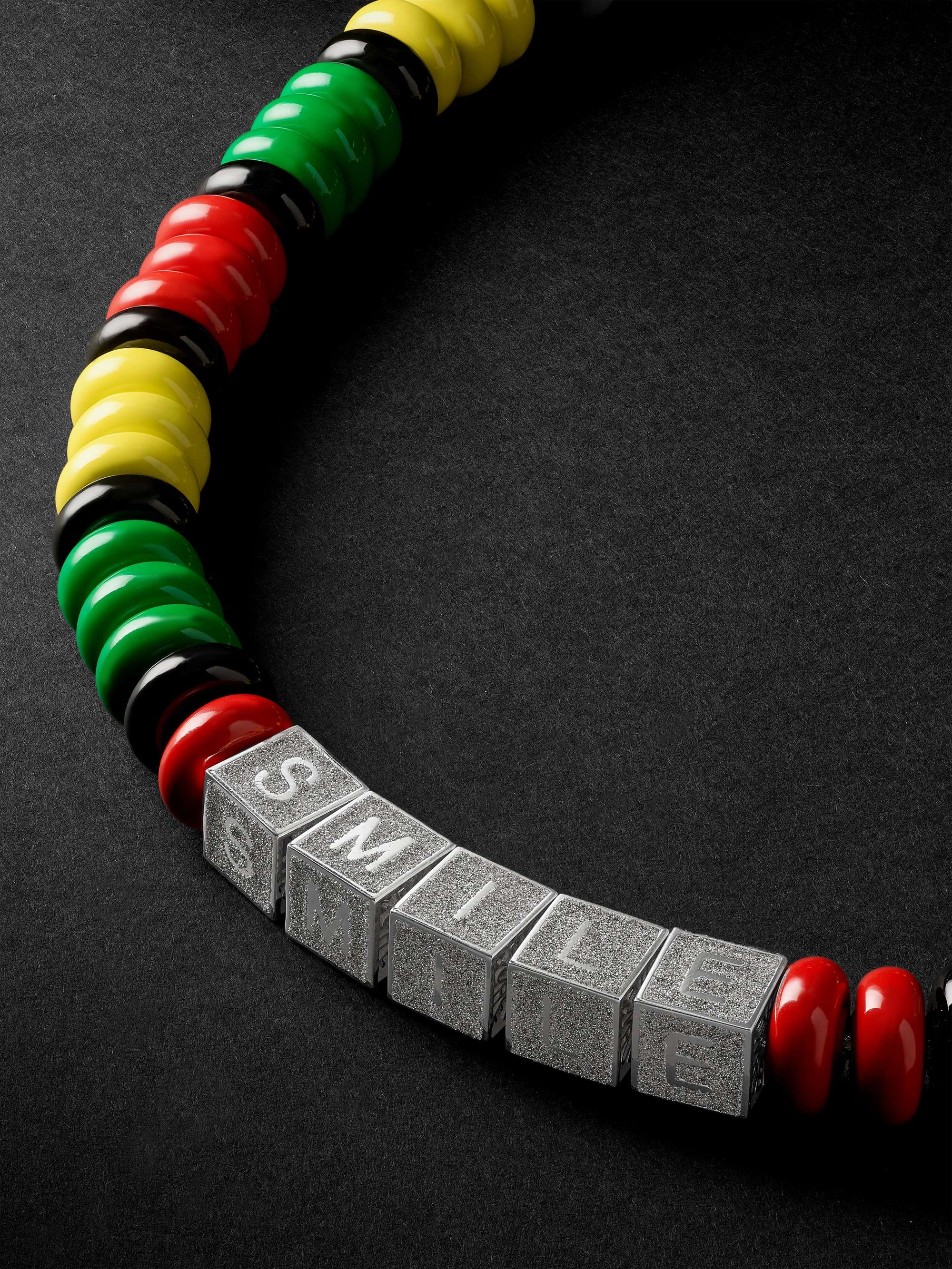 LAUREN RUBINSKI Jamaica Silver and Enamel Beaded Necklace