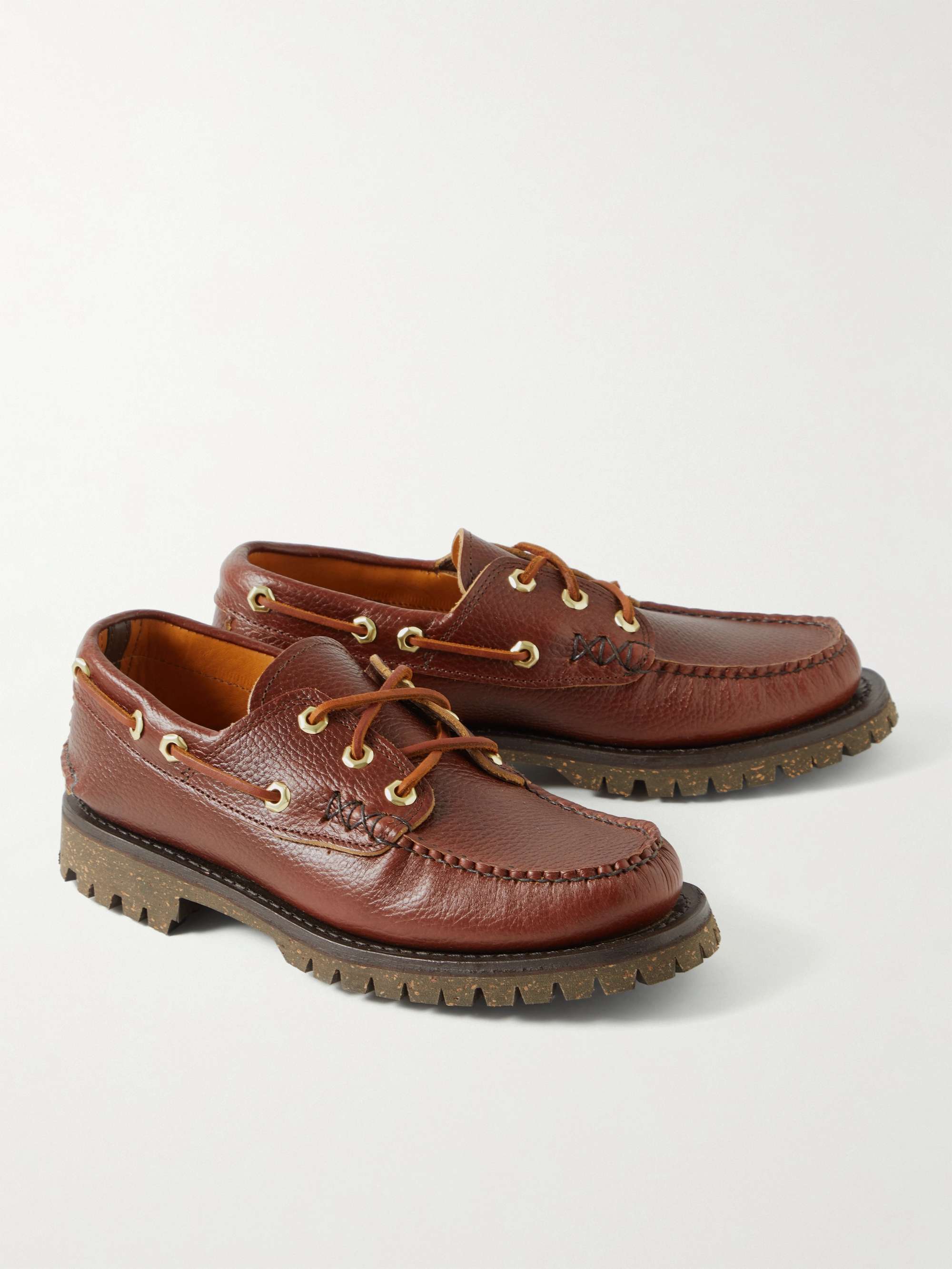 YUKETEN Full-Grain Leather Boat Shoes