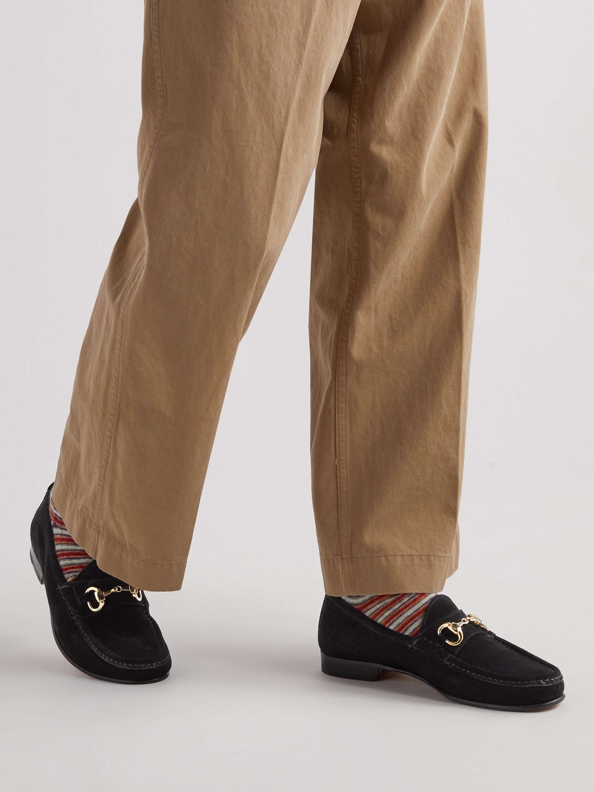 YUKETEN Ischia Horsebit Suede Loafers