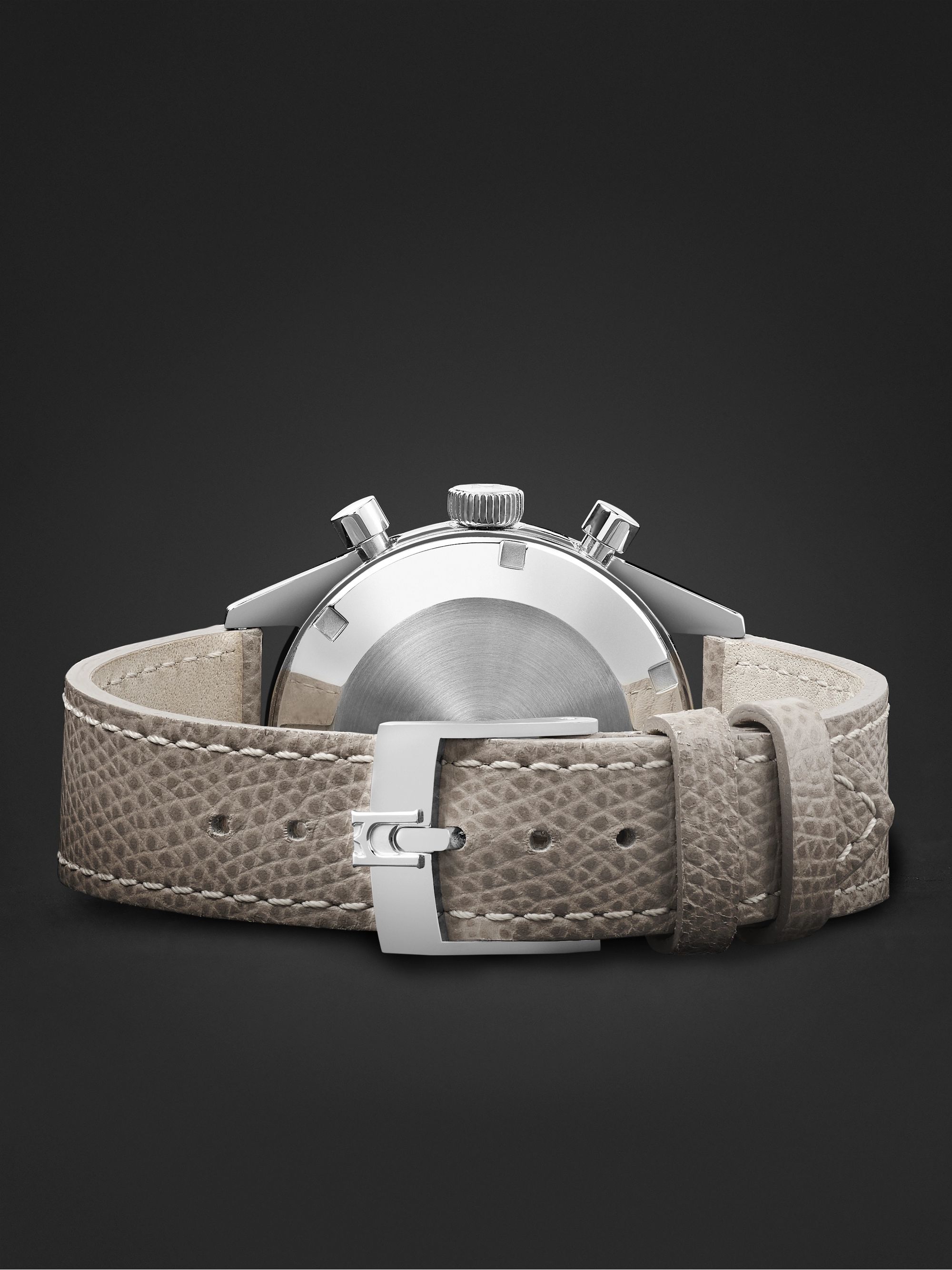 MASSENA LAB Uni-Racer Limited Edition Hand-Wound Chronograph 39mm Stainless Steel and Cross-Grain Leather Watch, Ref. No. UR-002